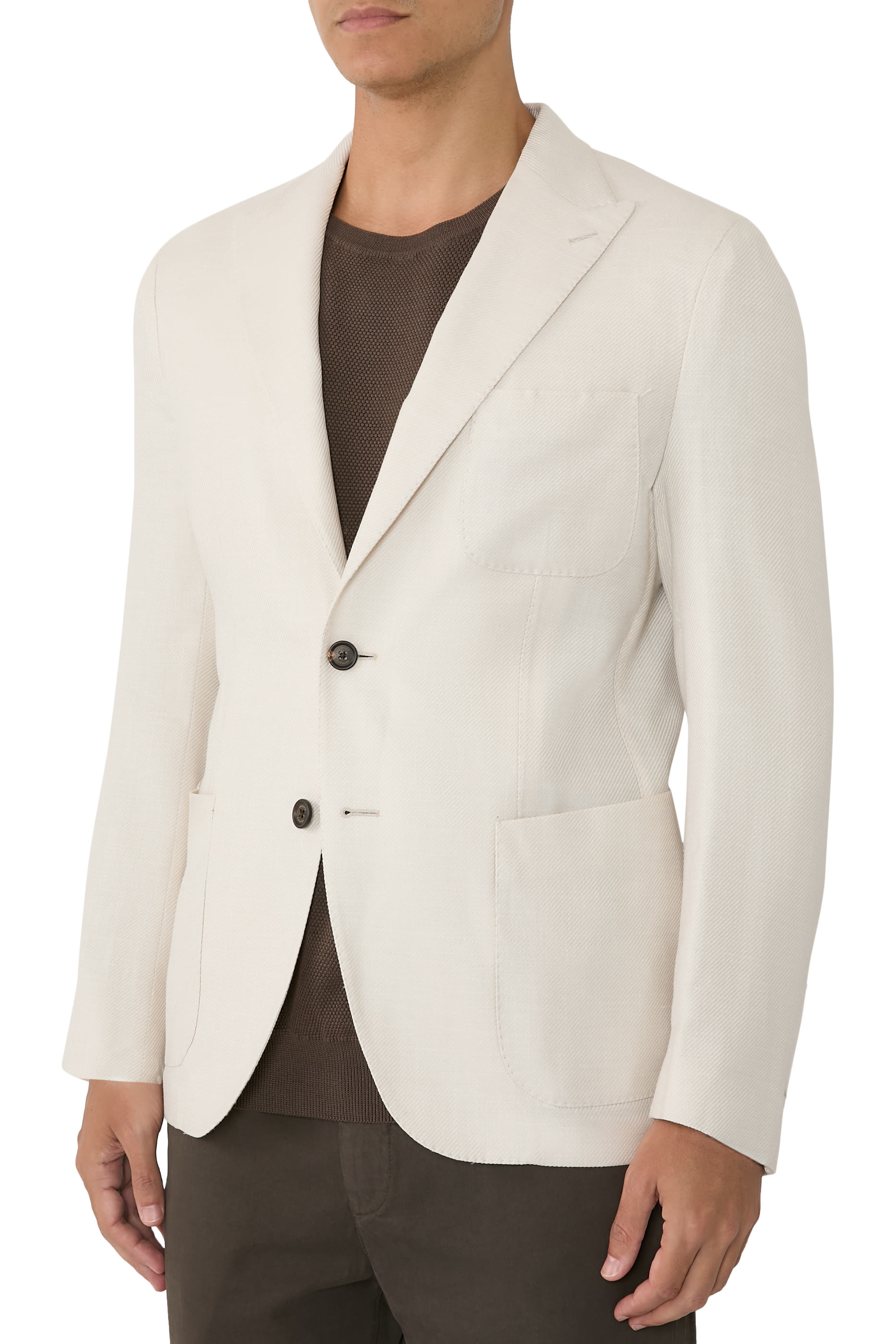 جاكيت بصف أزرار حرير