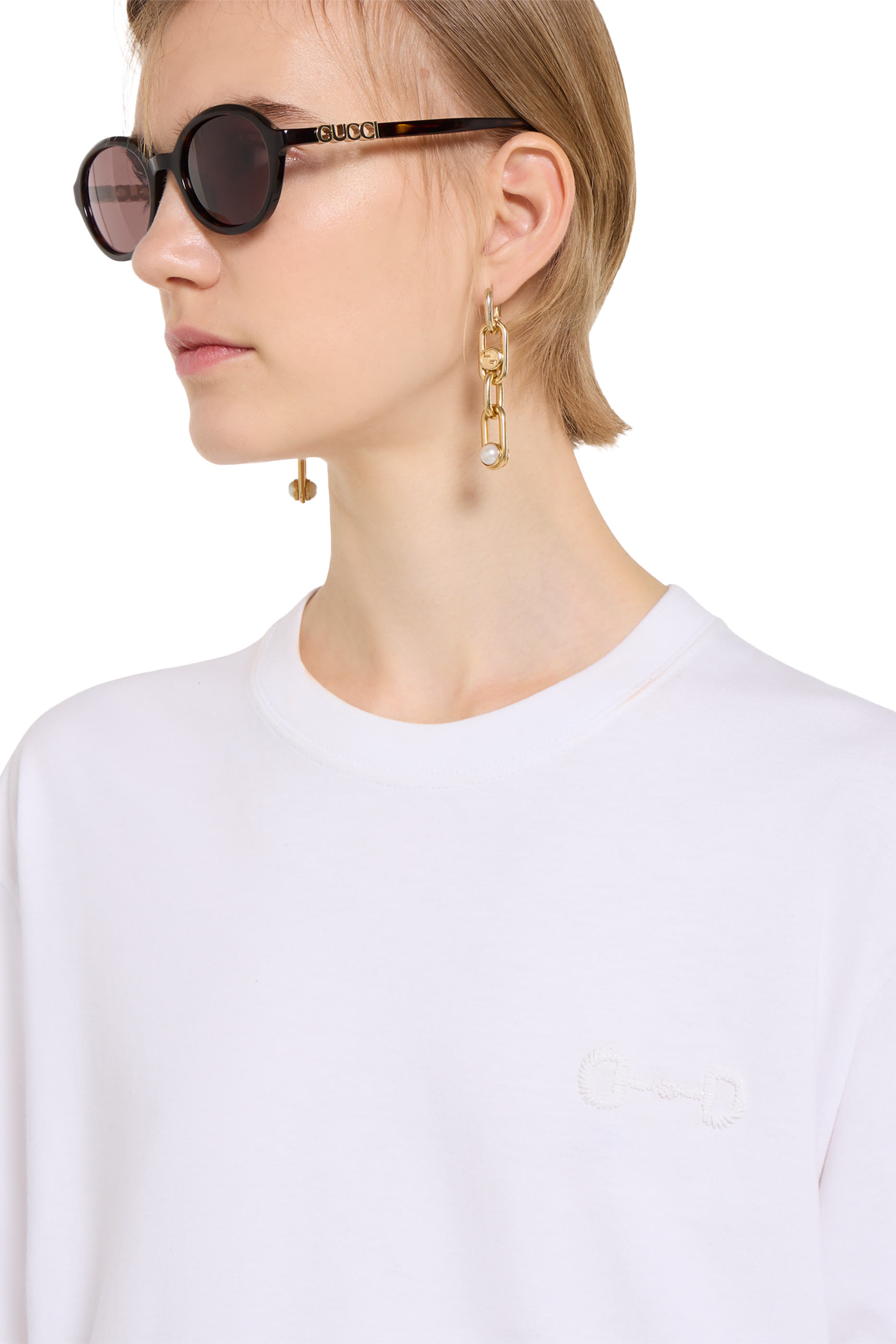 تيشيرت مطرز بشعار الماركة قطن جيرسيه