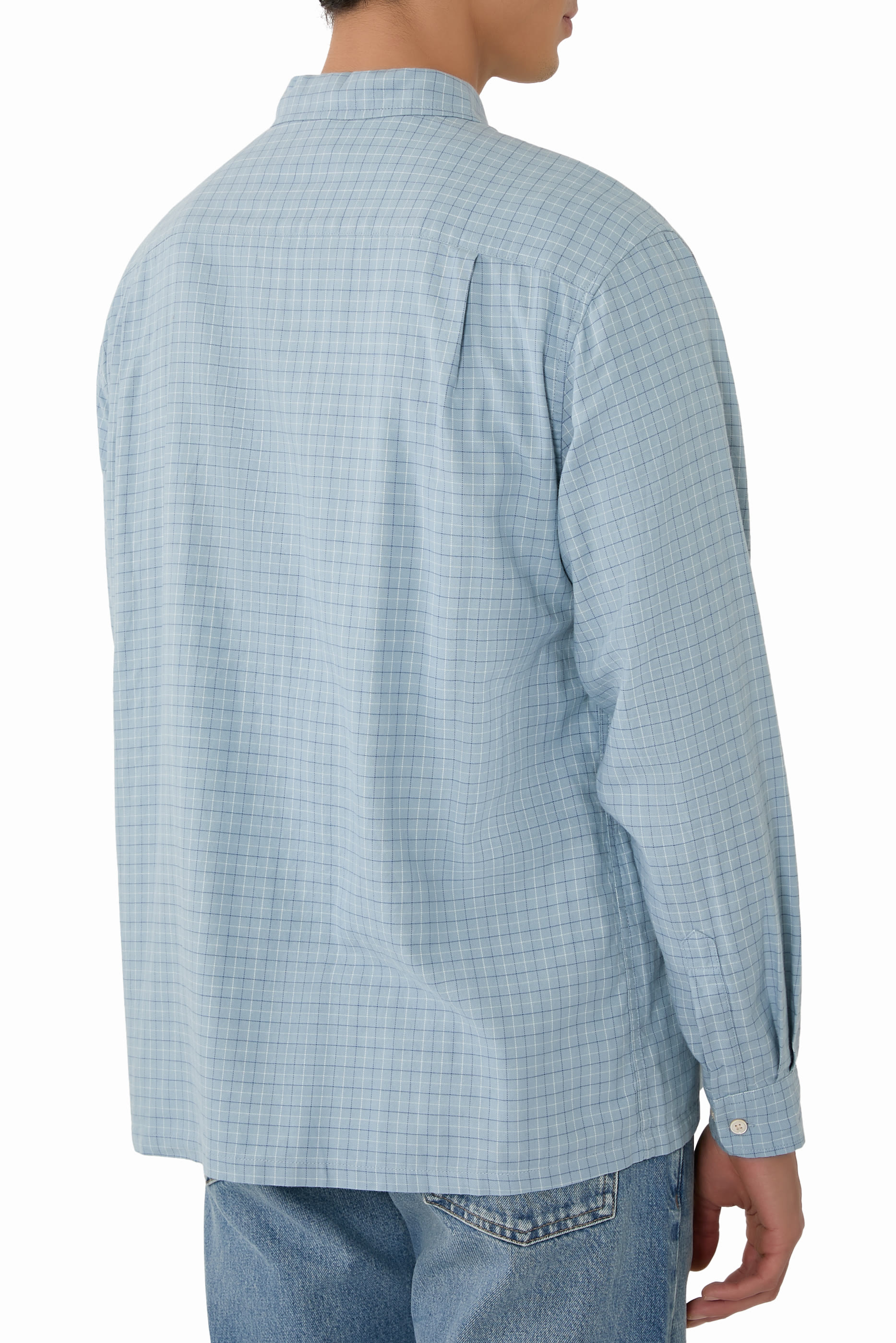 قميص بنقشة مربعات بجيب