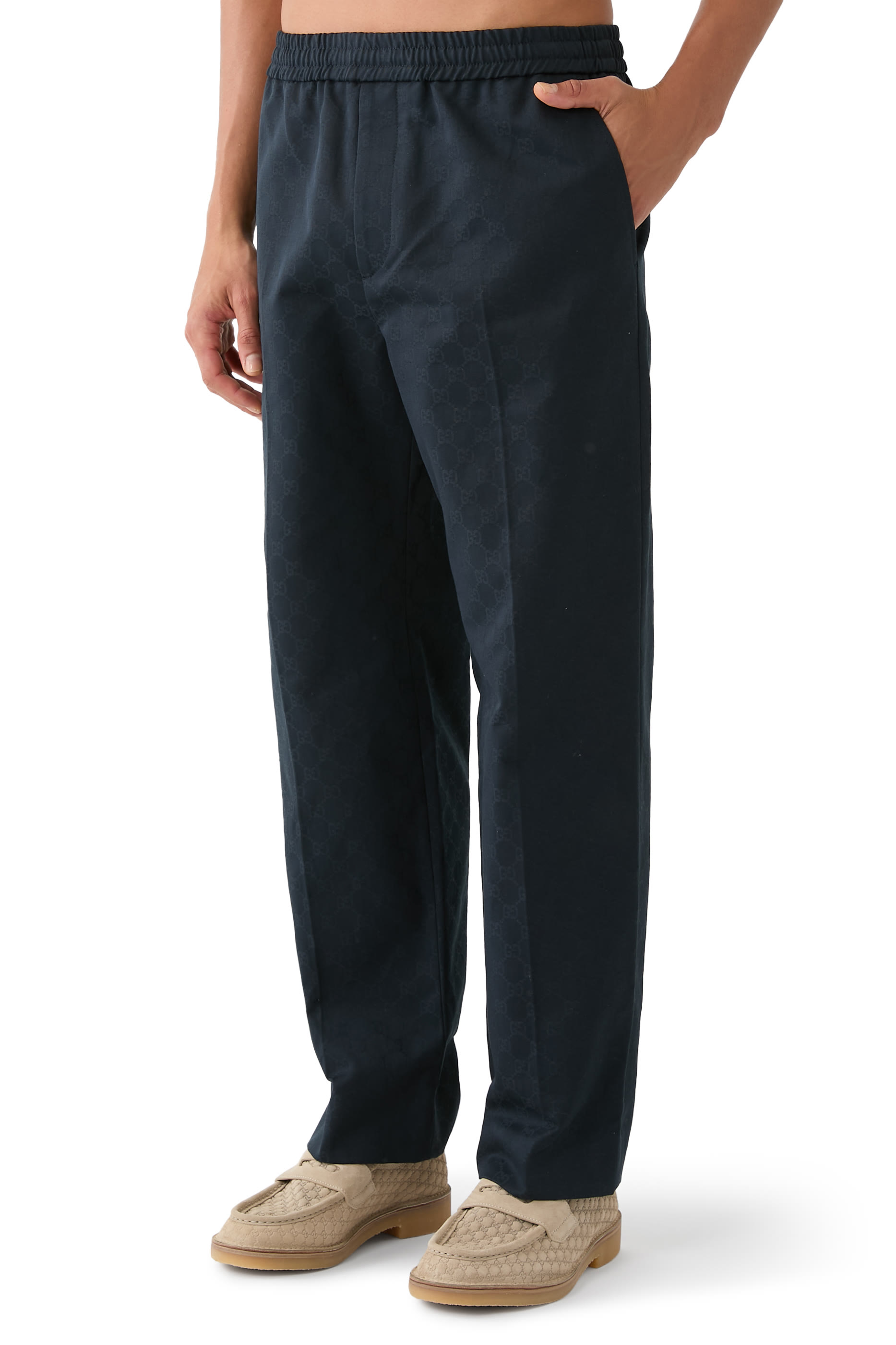 بنطال بشعار الماركة قطن غابردين