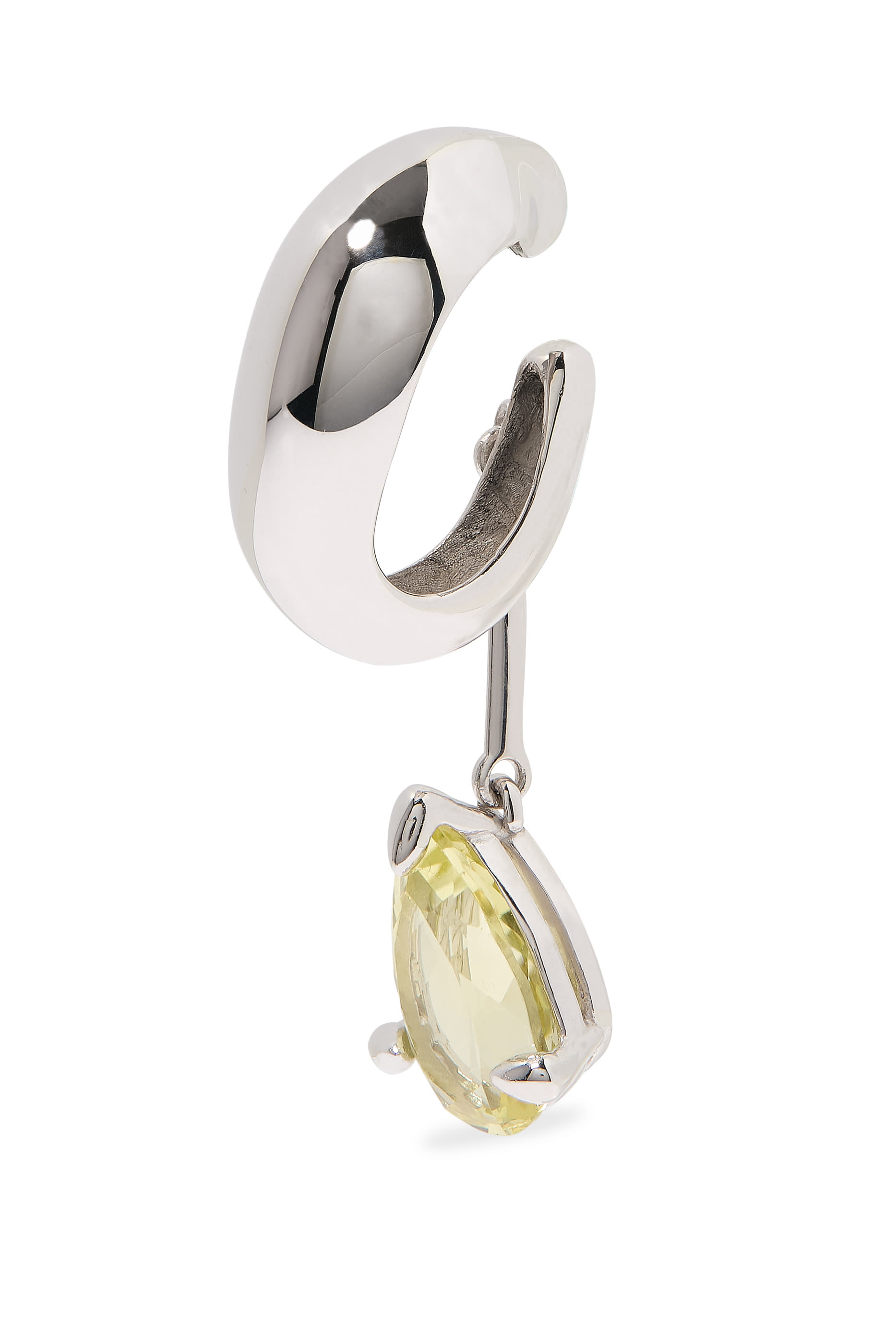 قرط ألين متدلي مفتوح مرصع بحجر كوارتز ليموني