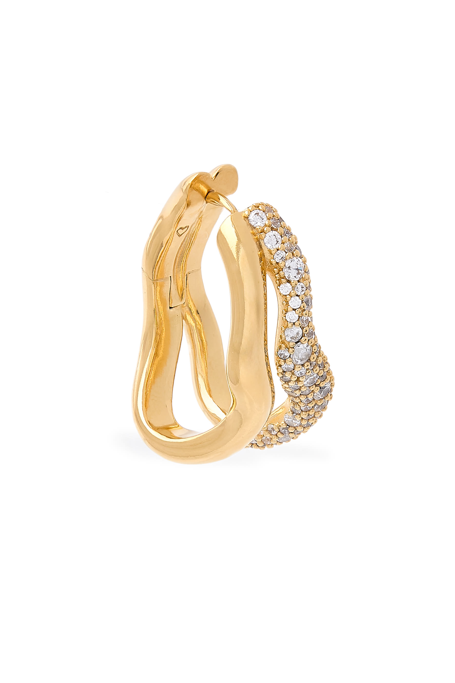 أقراط دائرية مولتن سنو مزدوجة متوسطة الحجم