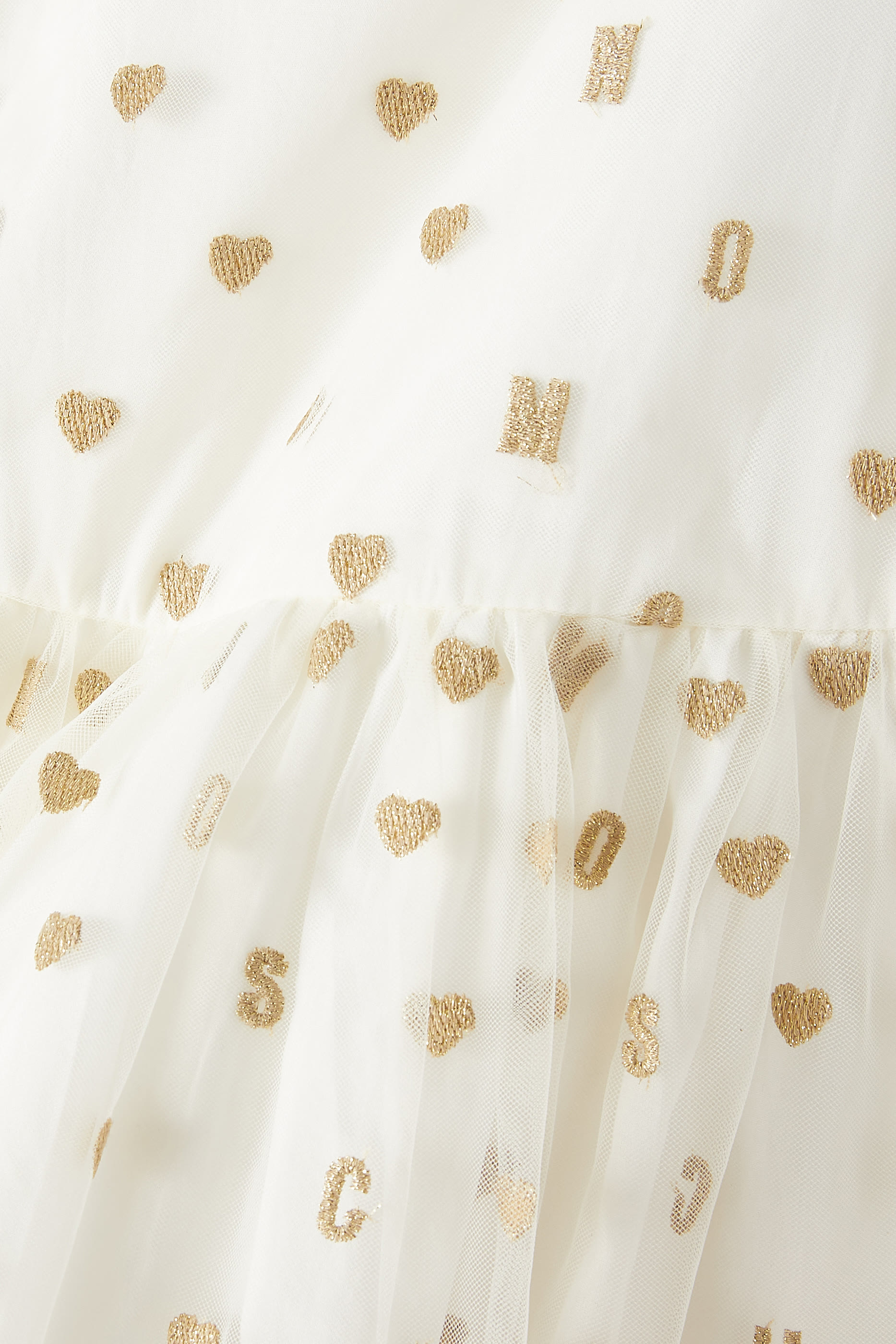 فستان بنقشة شعار الماركة وقلب تول للأطفال