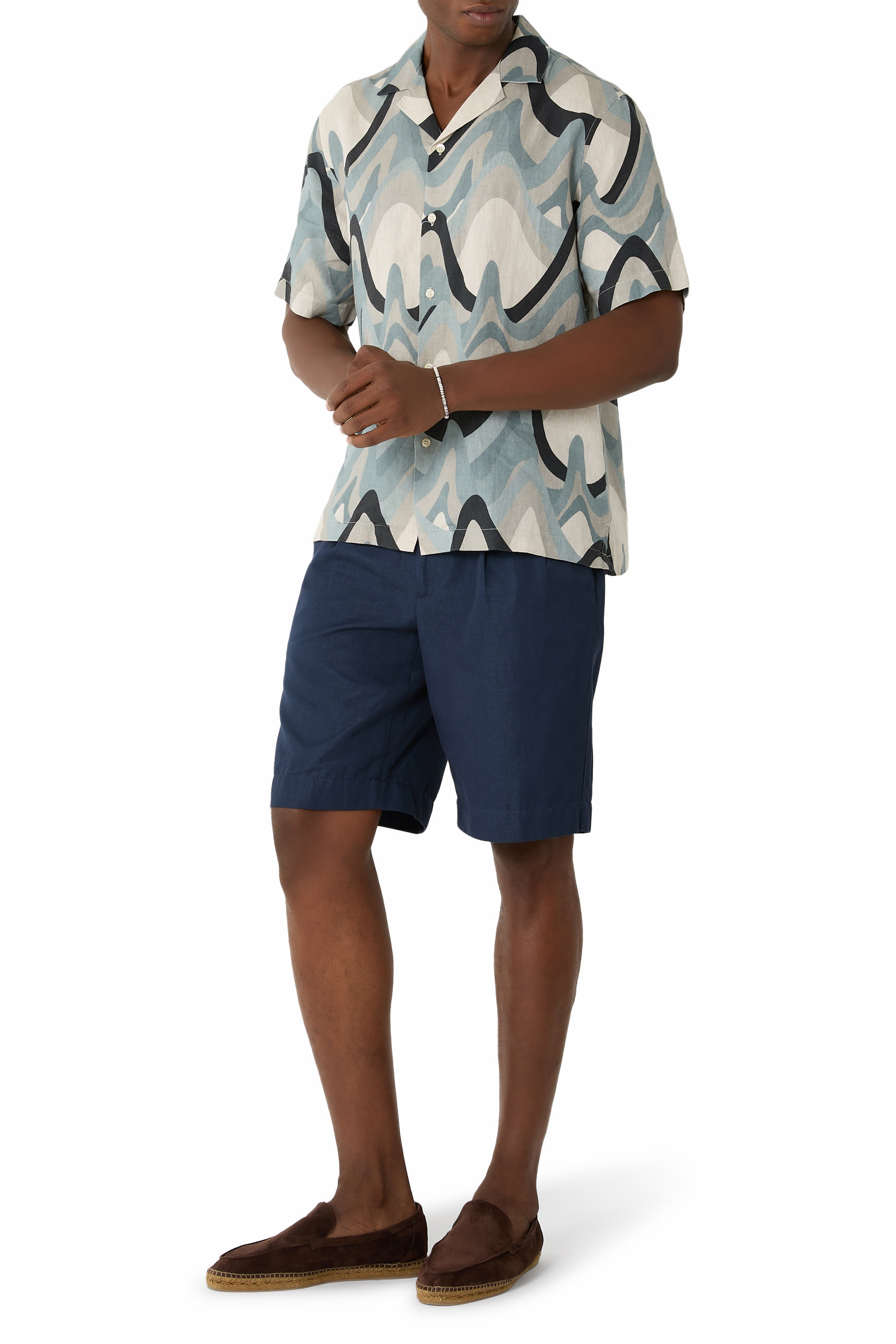 قميص روبرتو مونتانا بنقشة كتان