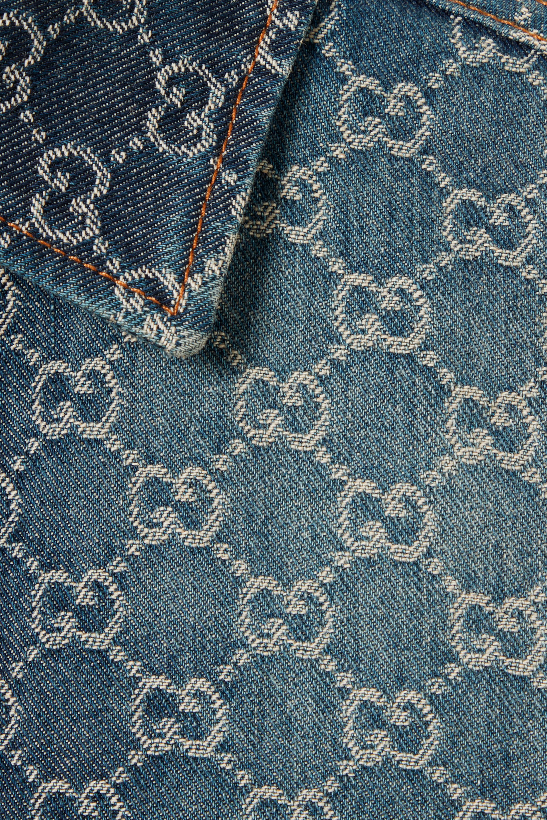 قميص قطن دنيم جاكار بشعار الماركة