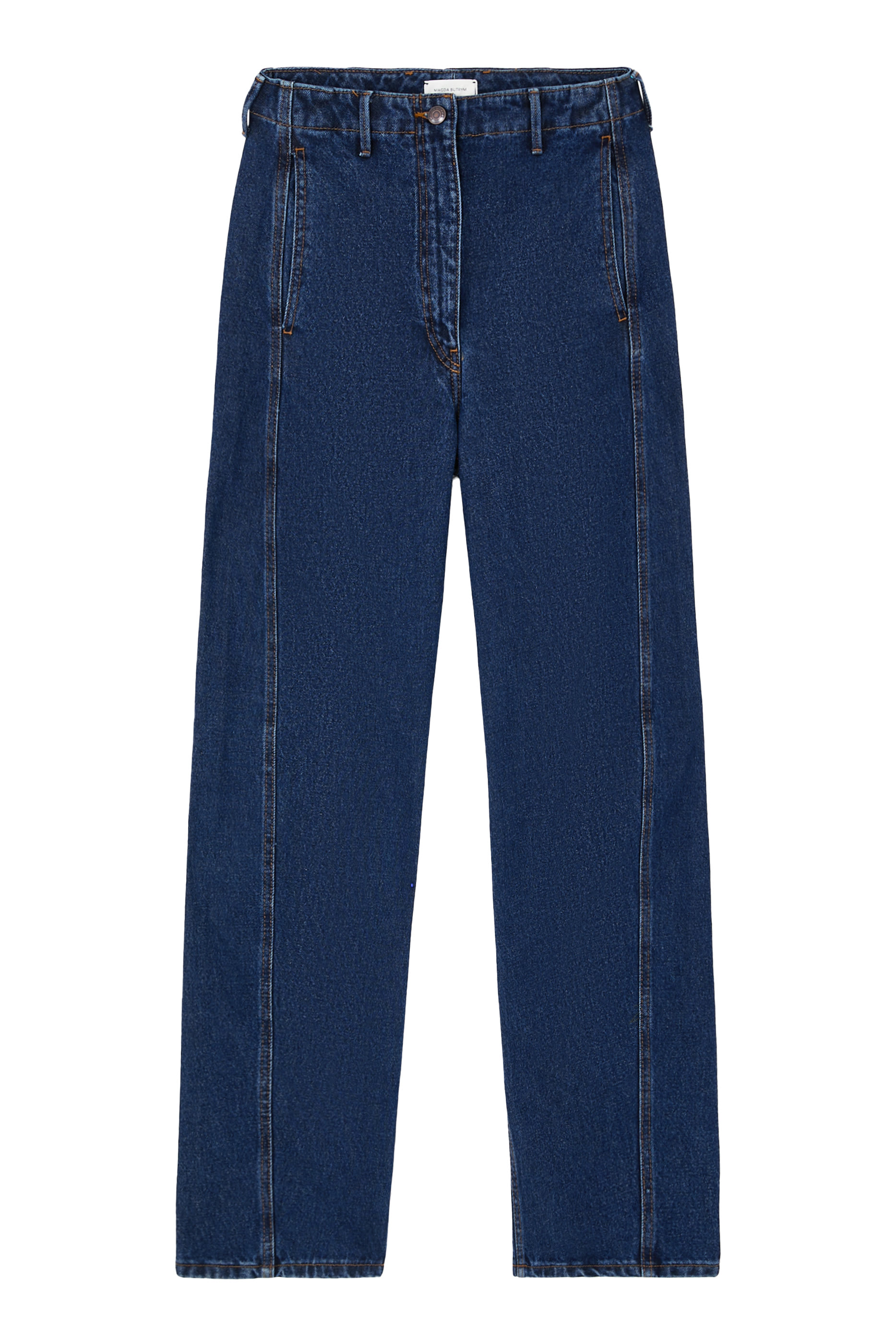 Wide-Leg Faded Denim Pants