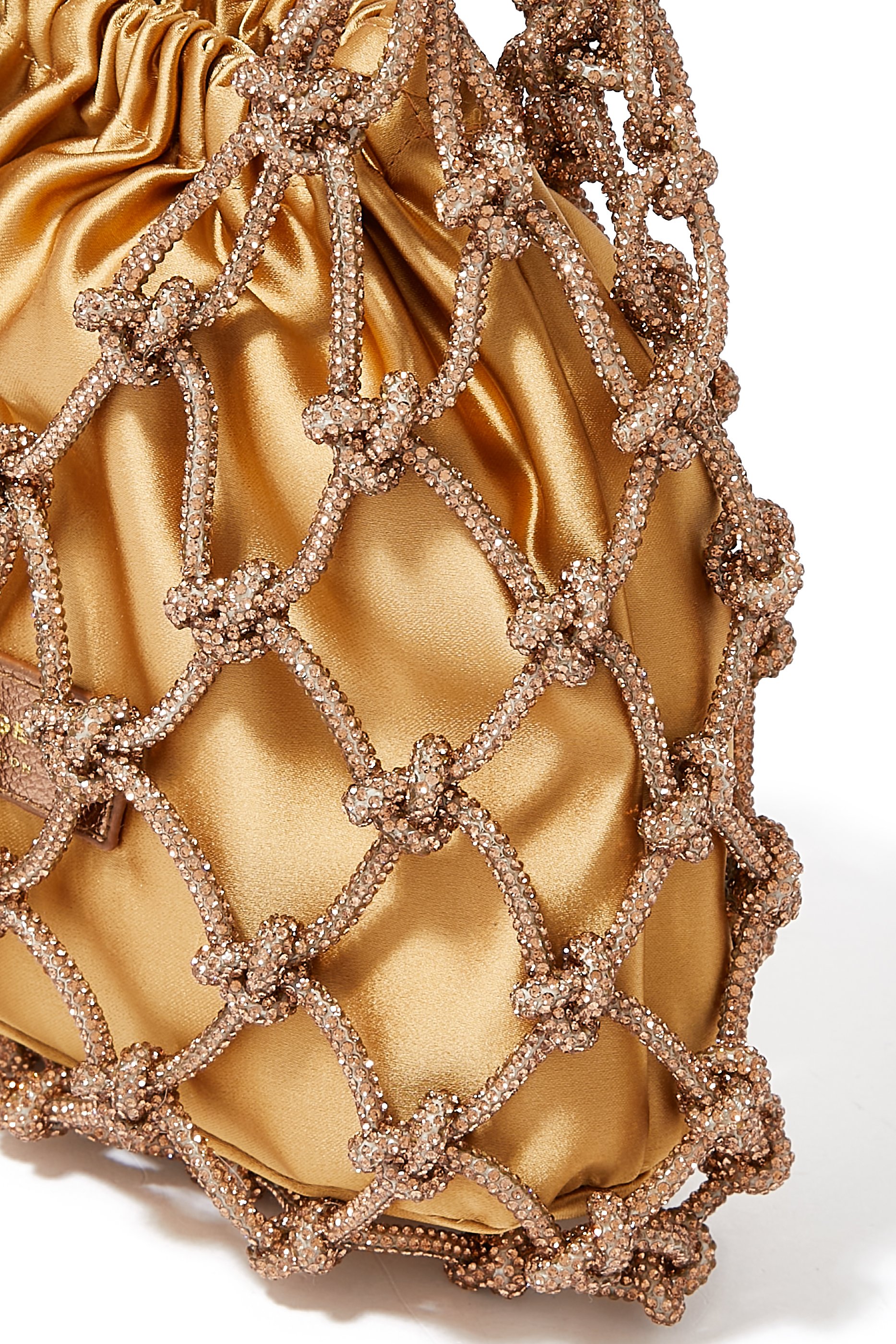 حقيبة ماكرميه صغيرة مرصعة بكريستال