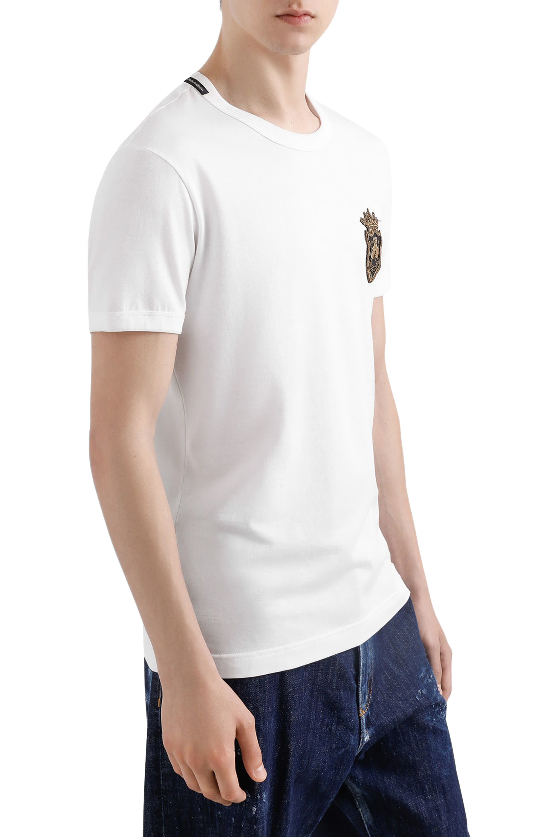 تيشيرت بشعار الماركة بتصميم دروع الفروسية قطن