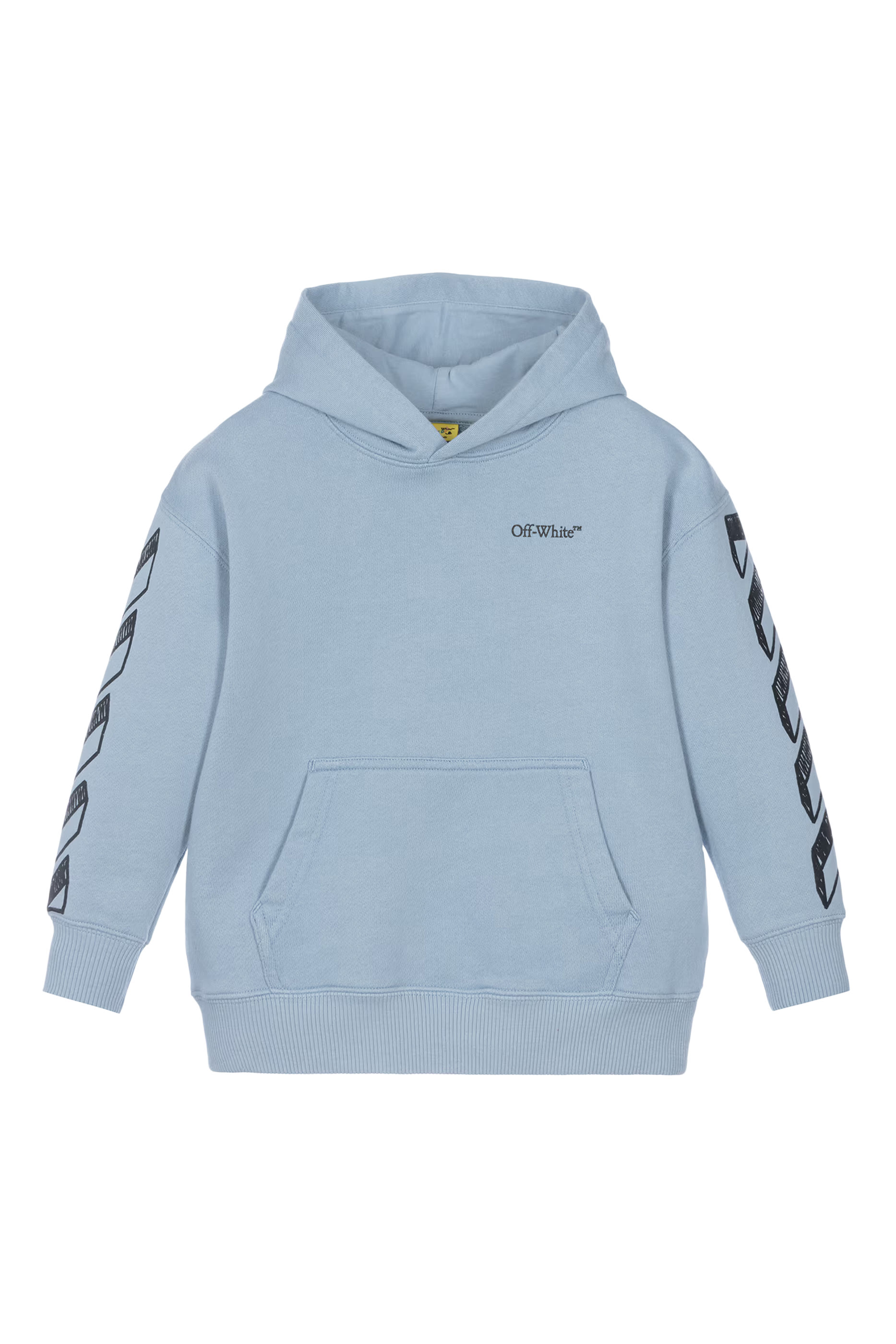 هودي بنقشة خطوط مائلة بخط يدوي للأطفال