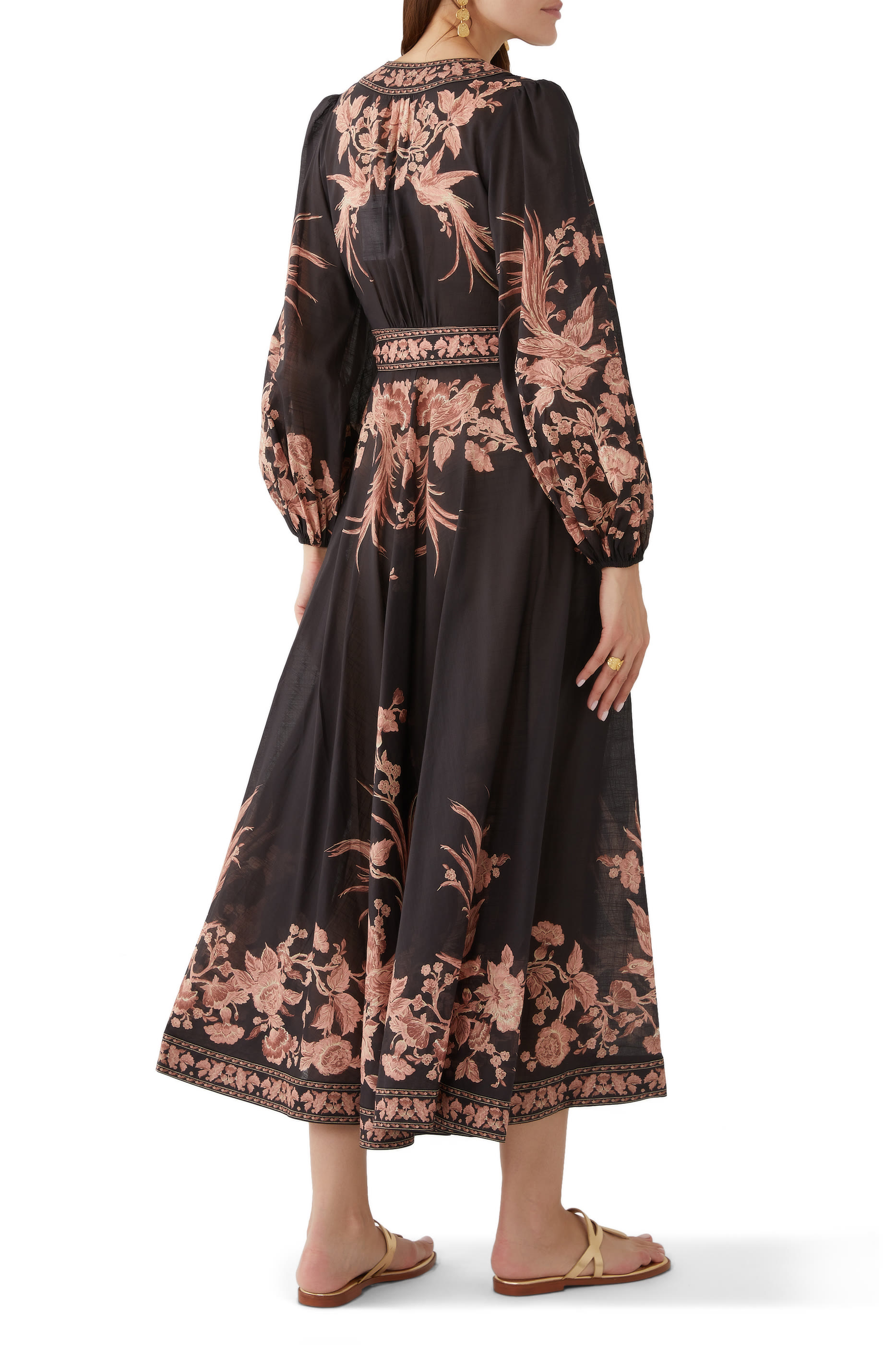 فستان ويفرلي متوسط الطول بتصميم ملفوف