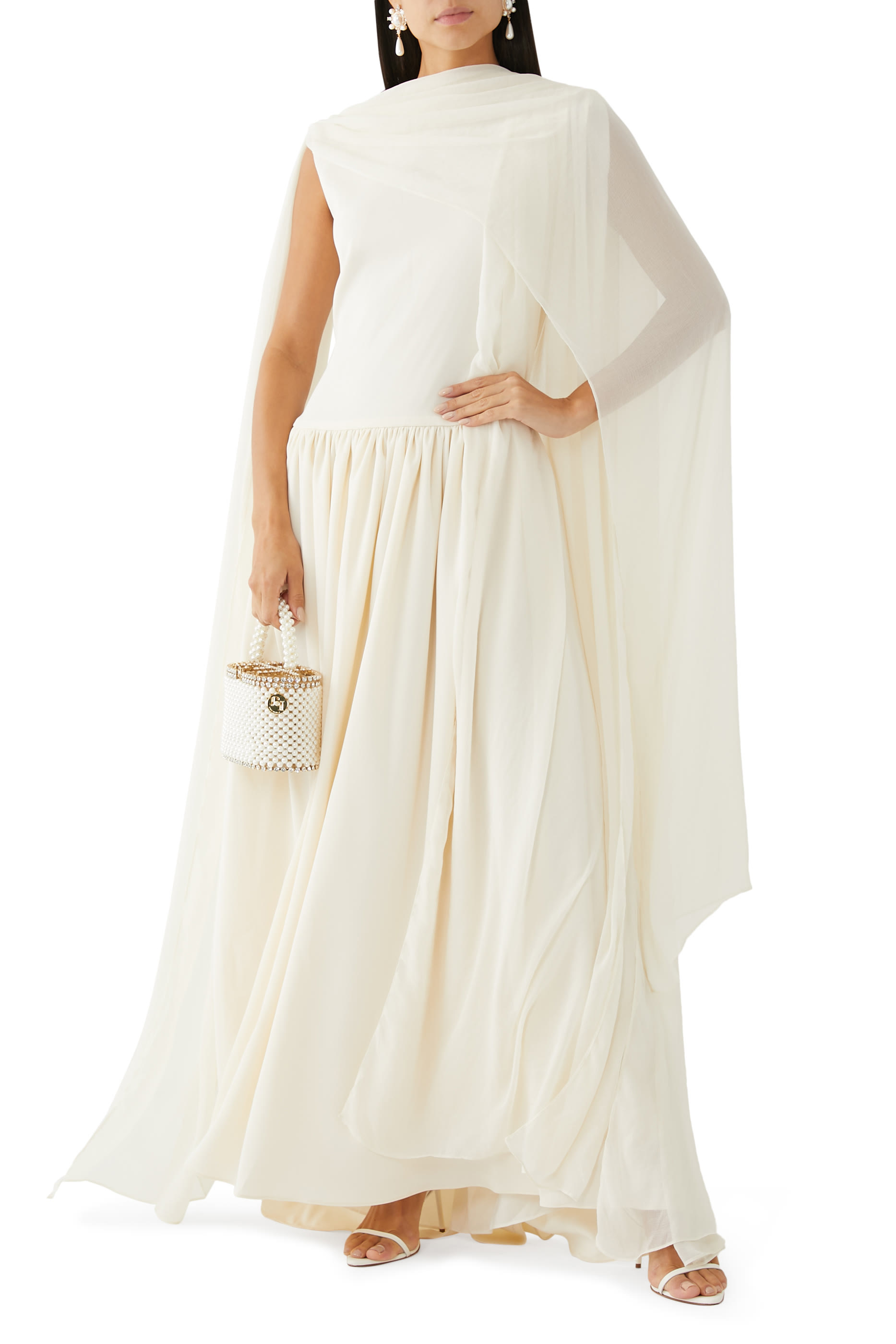 فستان سهاب بأجزاء بتصميم وشاح null