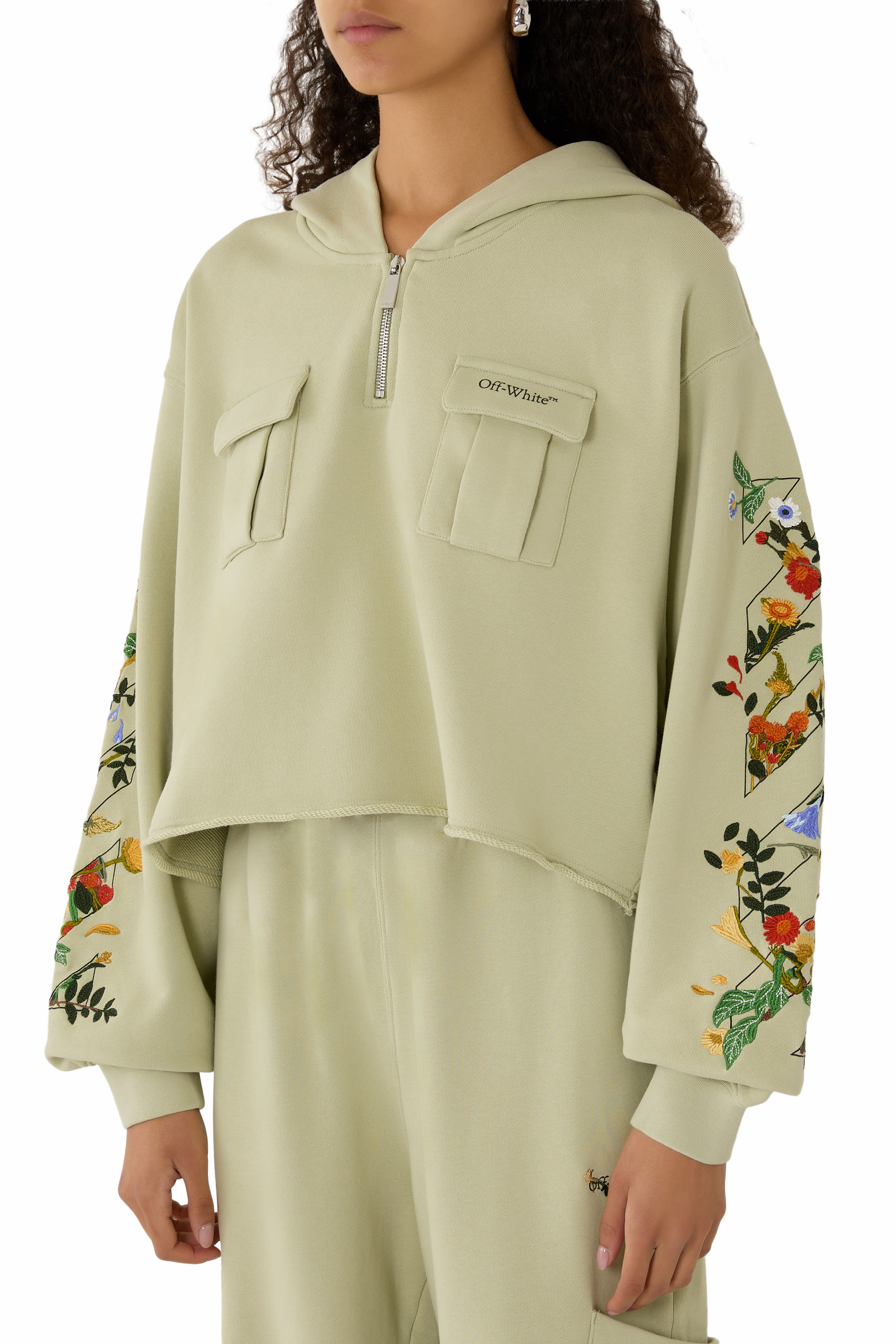 Bookish Flowers Cropped Hoodie