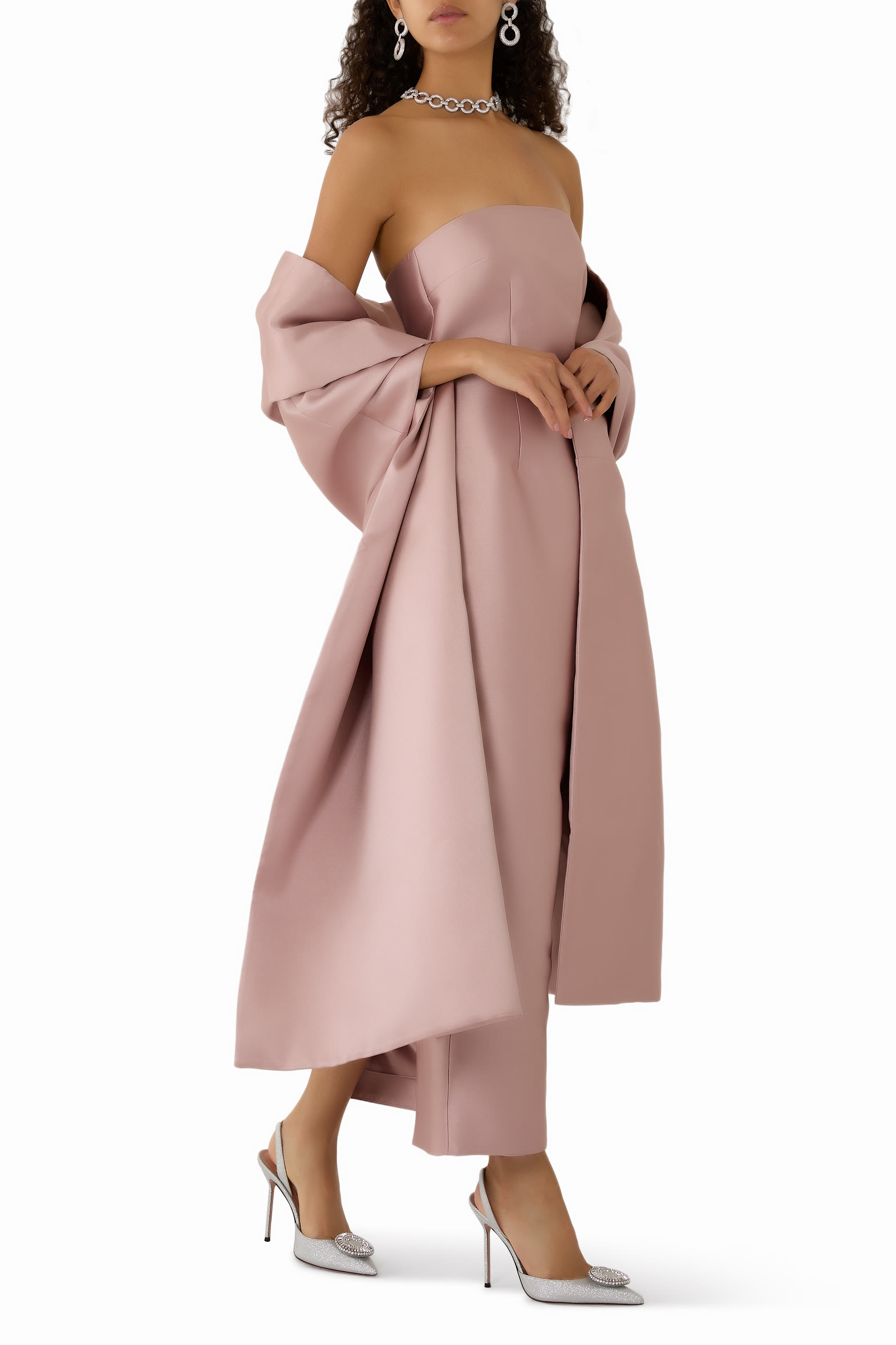 فستان رينيه بطول الكاحل بشال