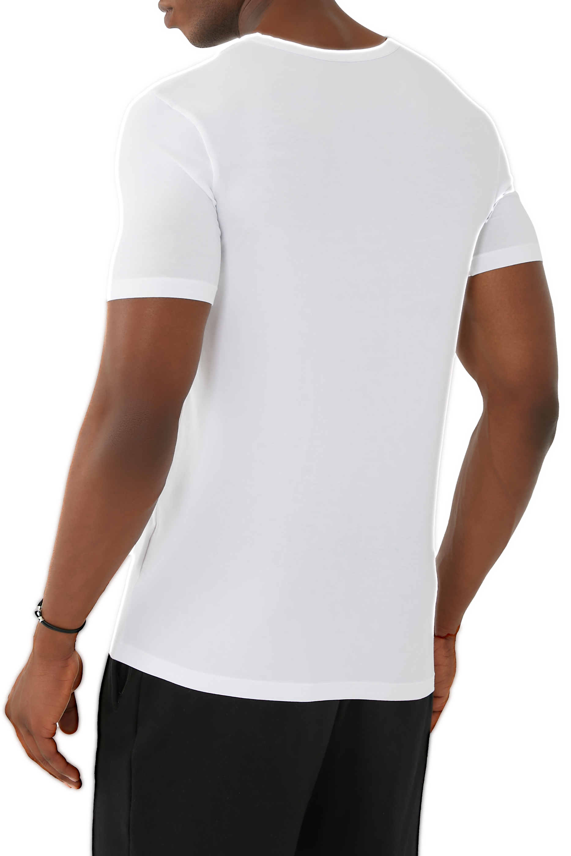 طقم تيشيرتات داخلية قطن مطاطي، قطعتين