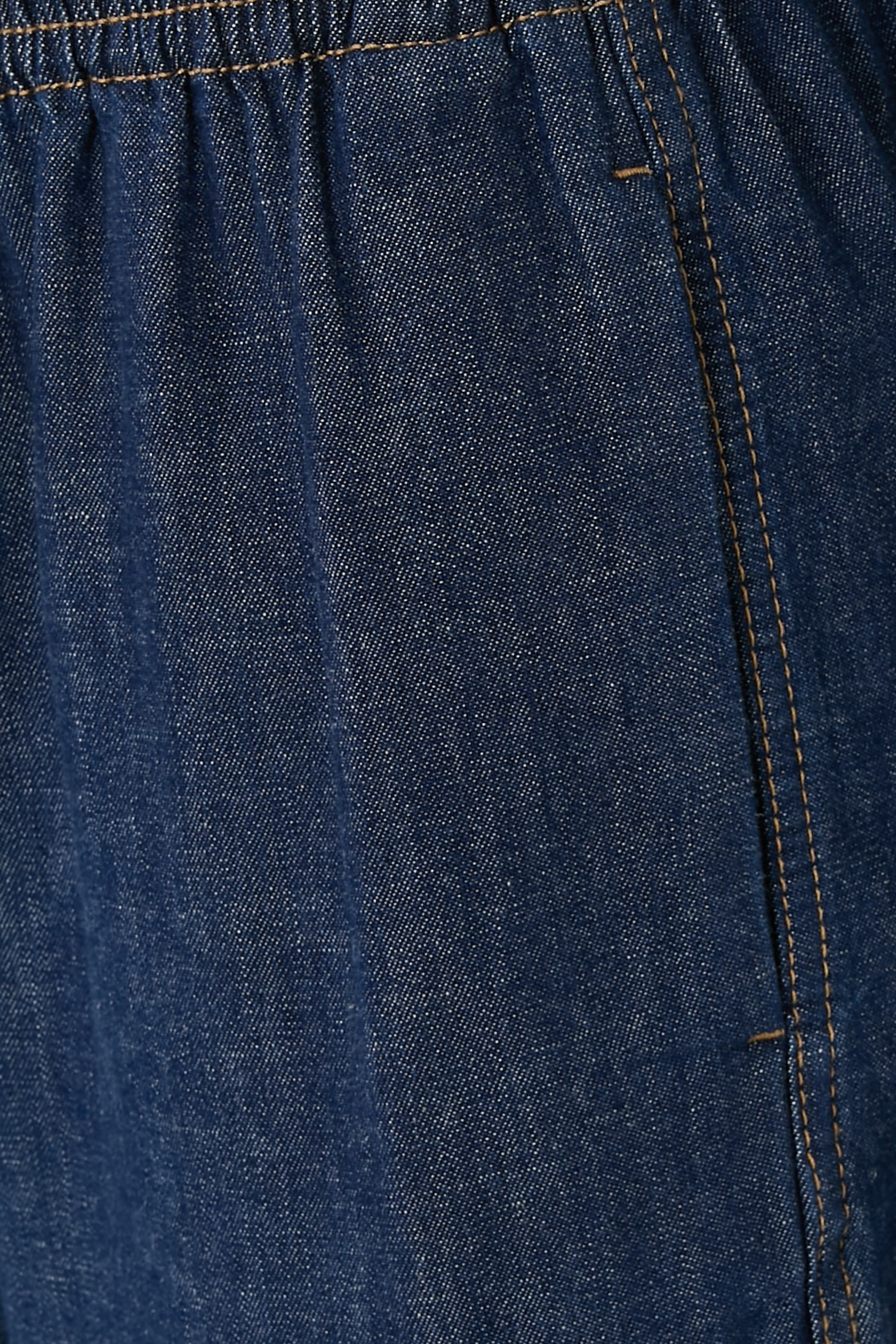 بنطال جينز ريانون بقصة ساق واسعة مزين بشراشيب دنيم 