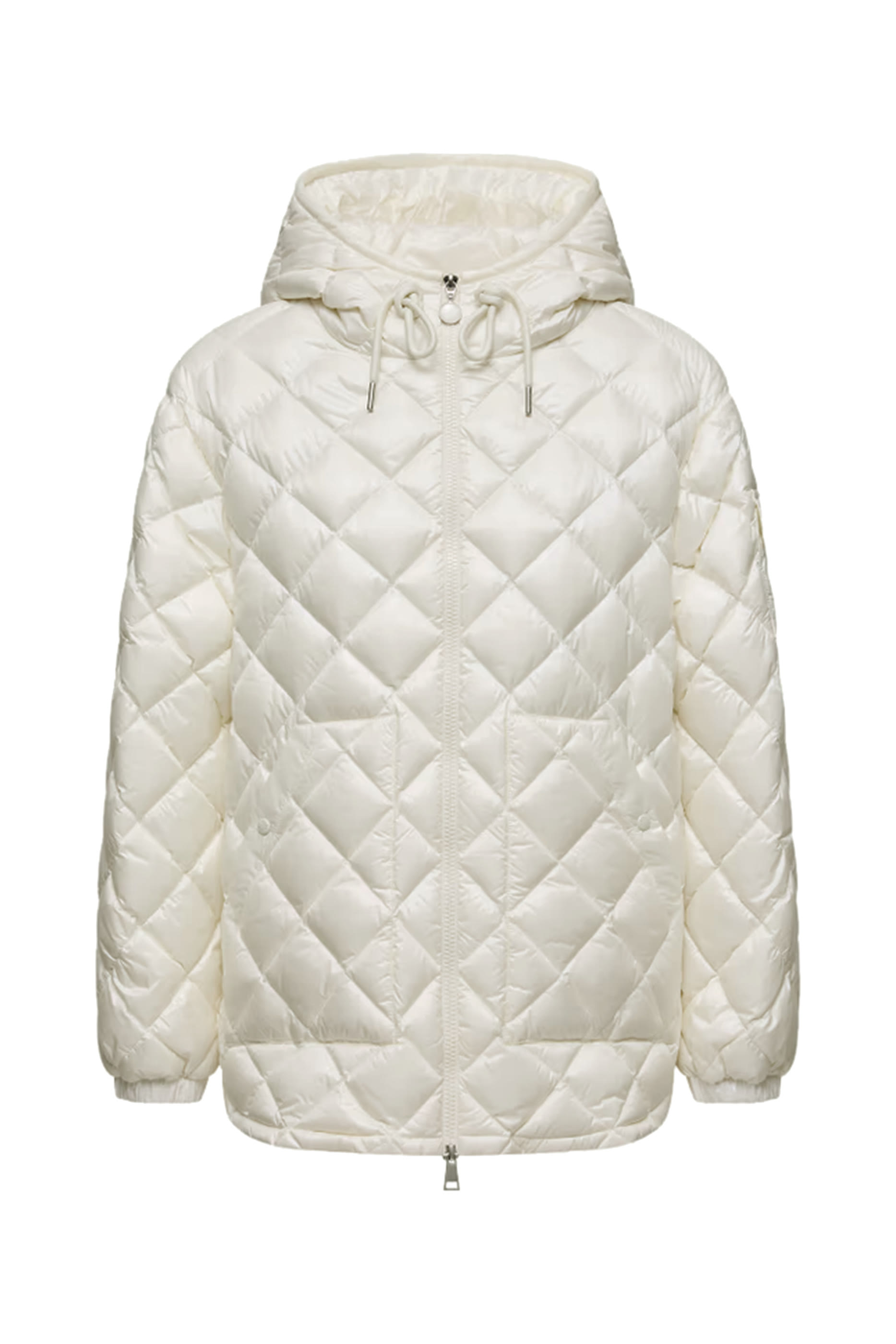 Diamond-Quilted Hooded Short Down Jacket
