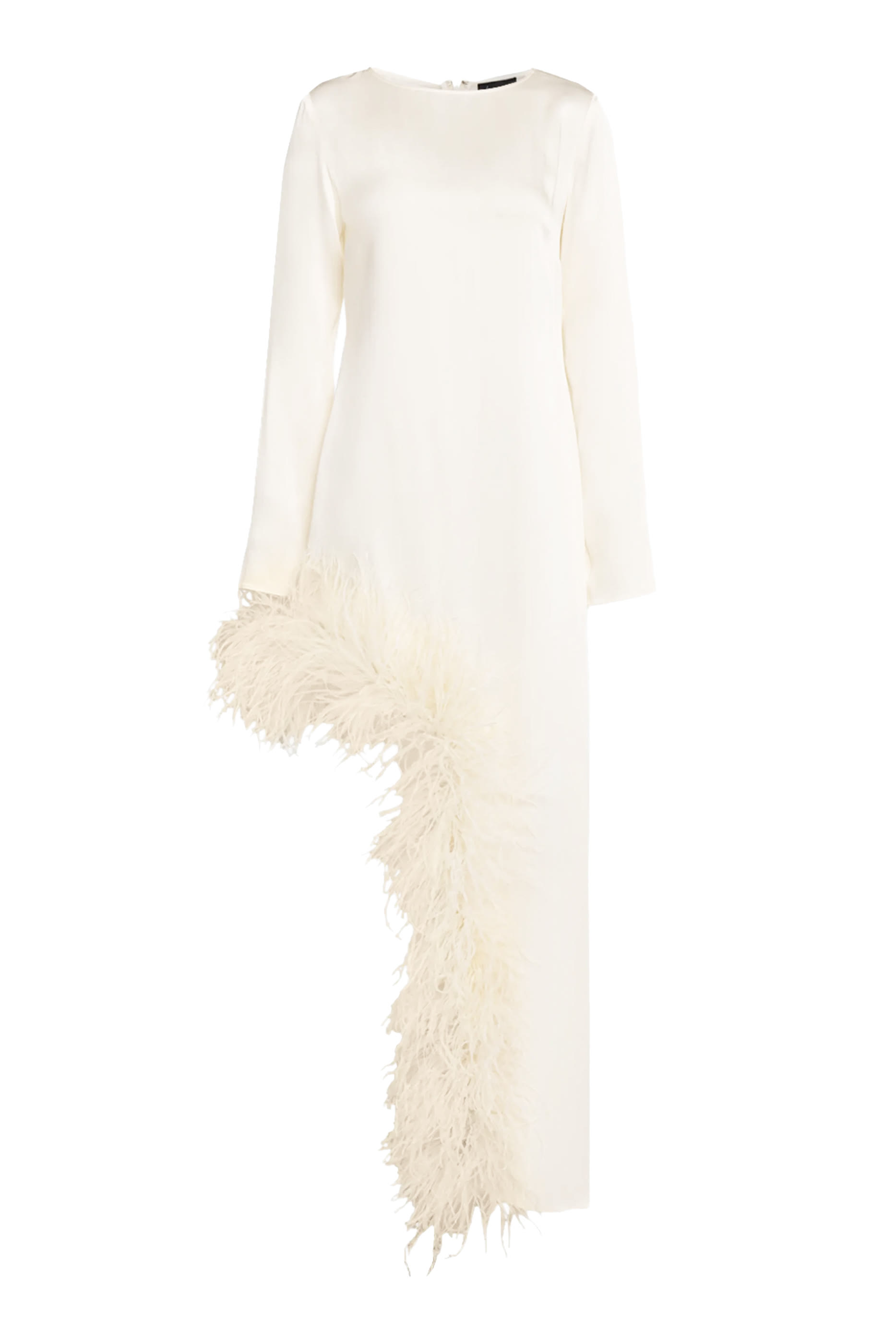 فستان قصير مزين بريش ساتان