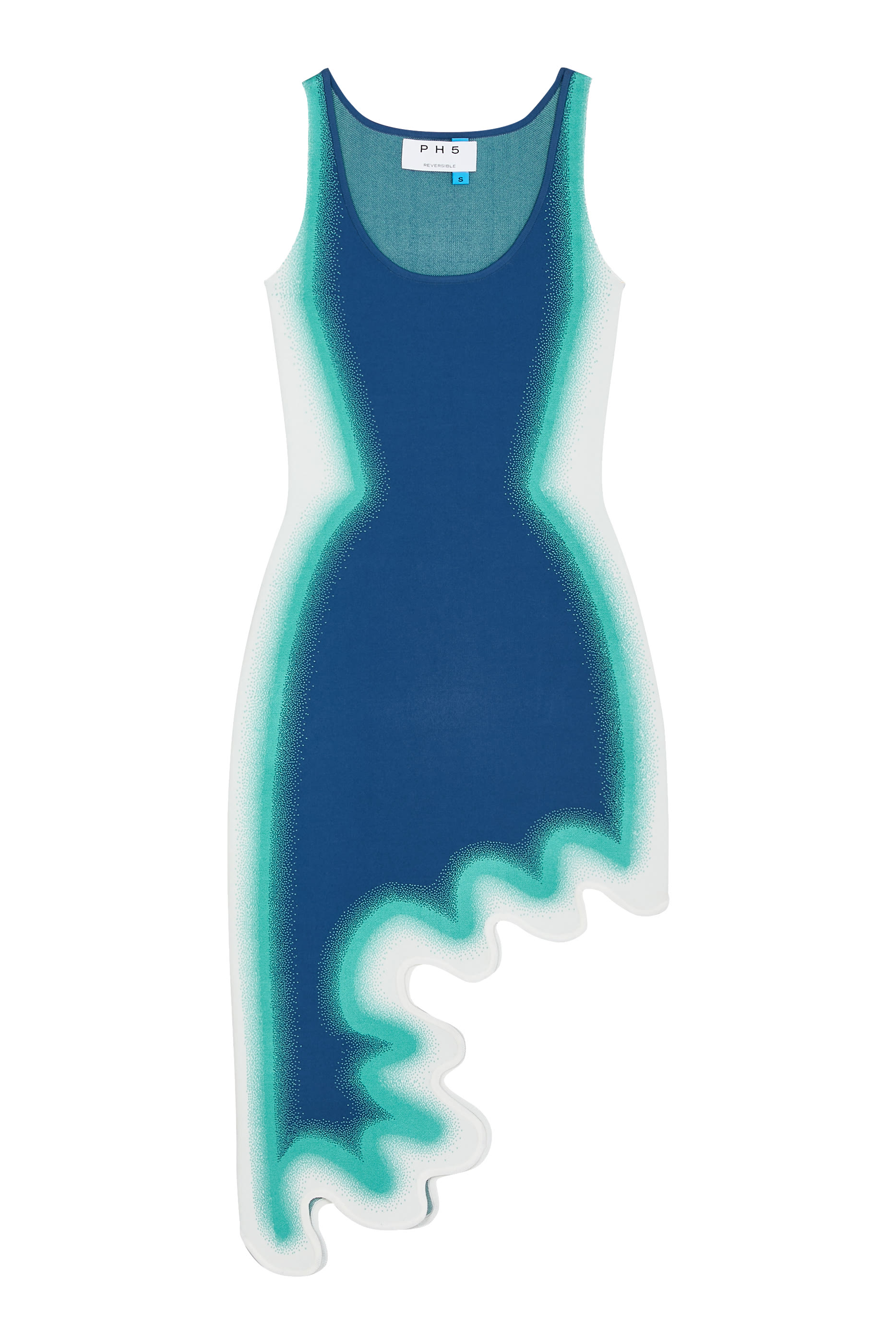 فستان أستر بتصميم متموج بوجهين غير متماثل