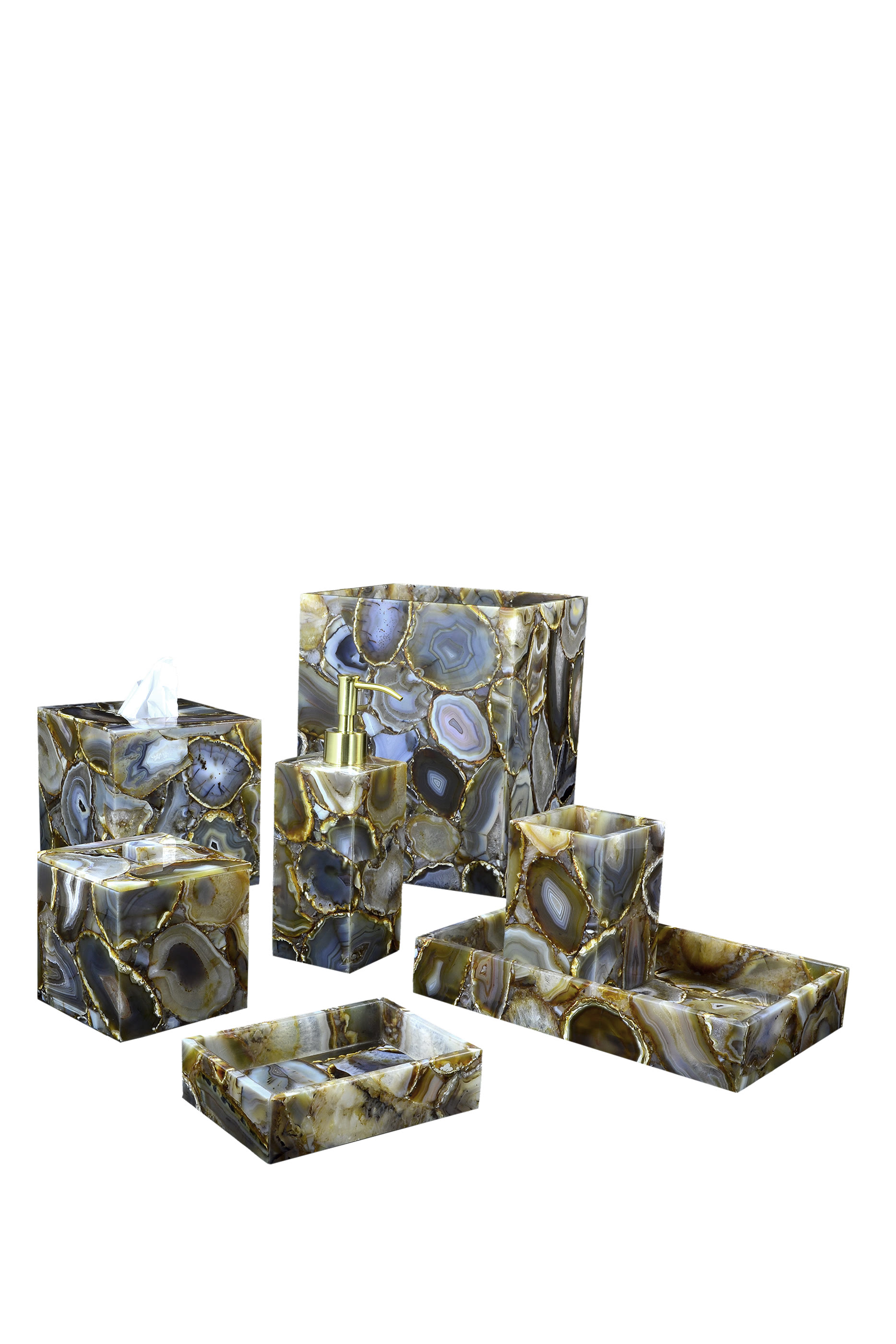 طبق صابون من العقيق شبه الكريم