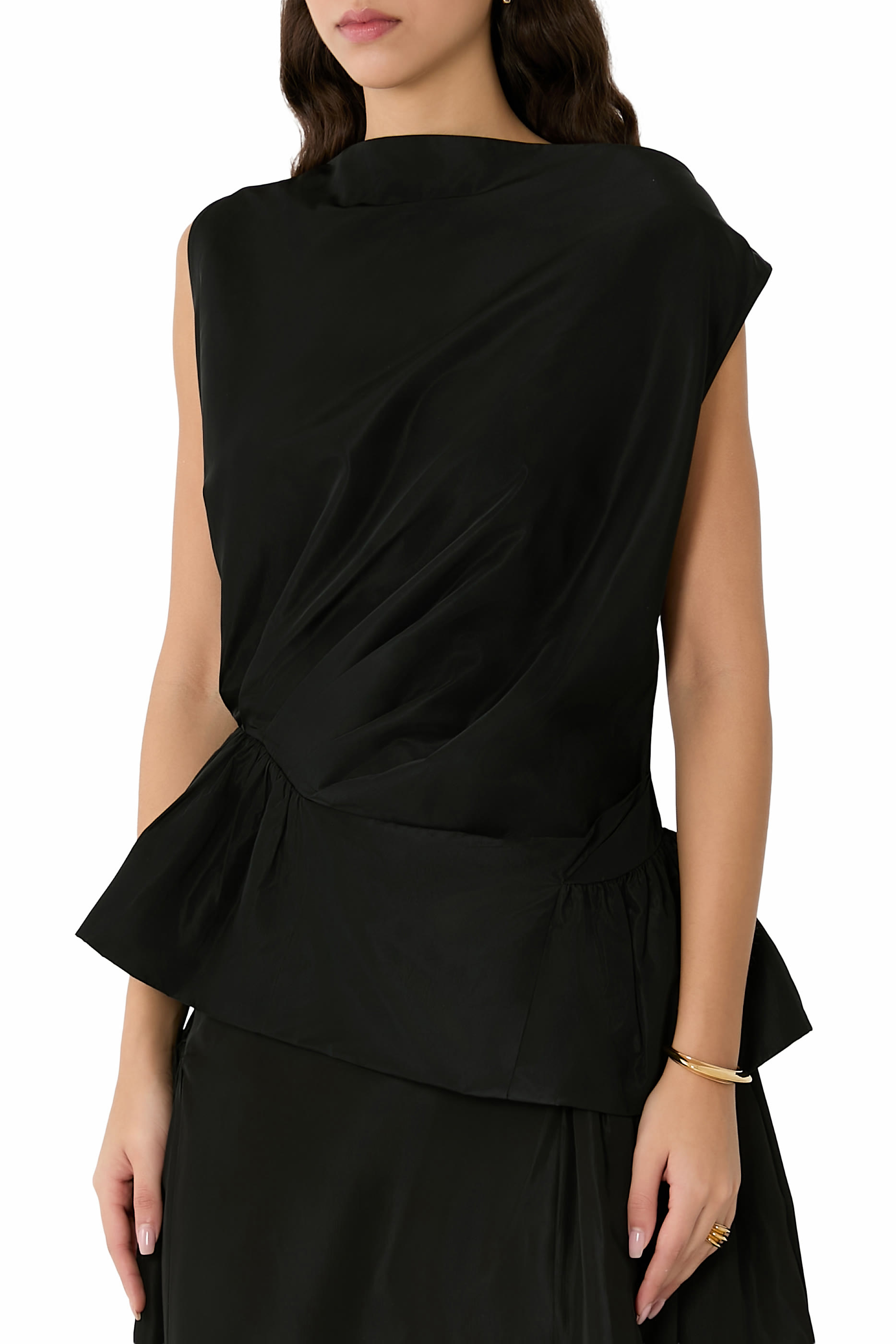 Draped Bind Peplum Top