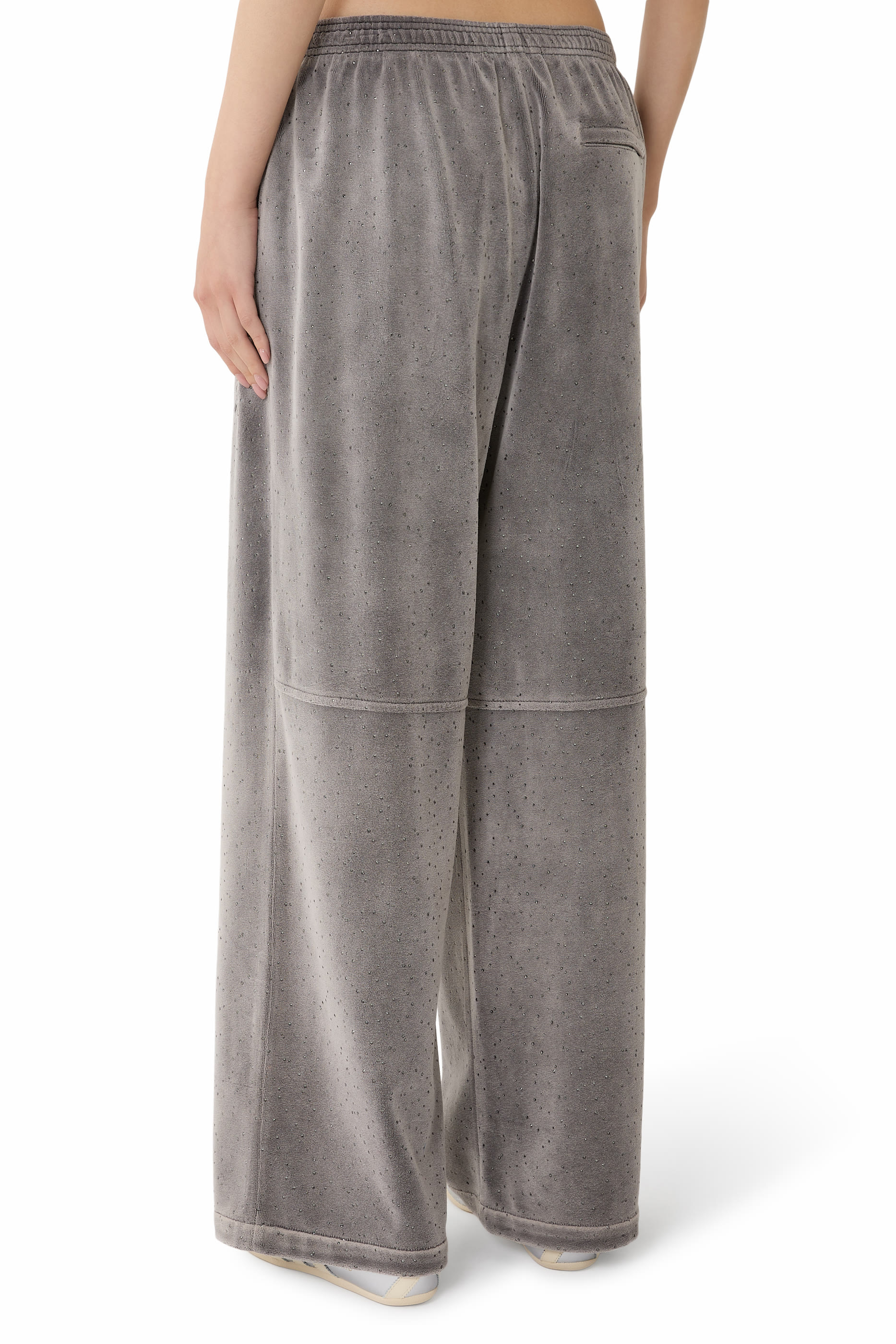 بنطال رياضي مرصع بأحجار مثبتة حراريا تيري