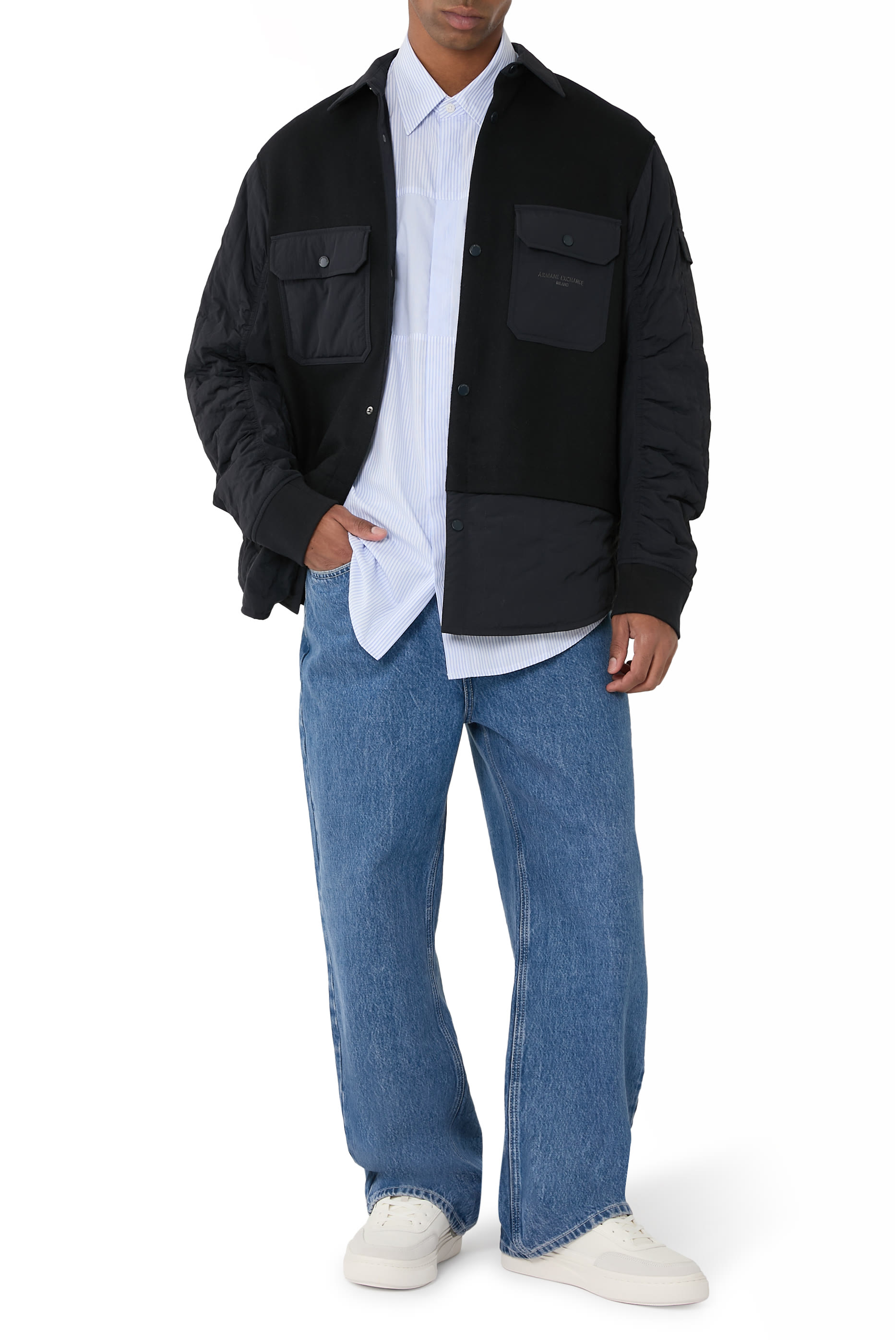 قميص بأكمام طويلة مخطط بالكامل