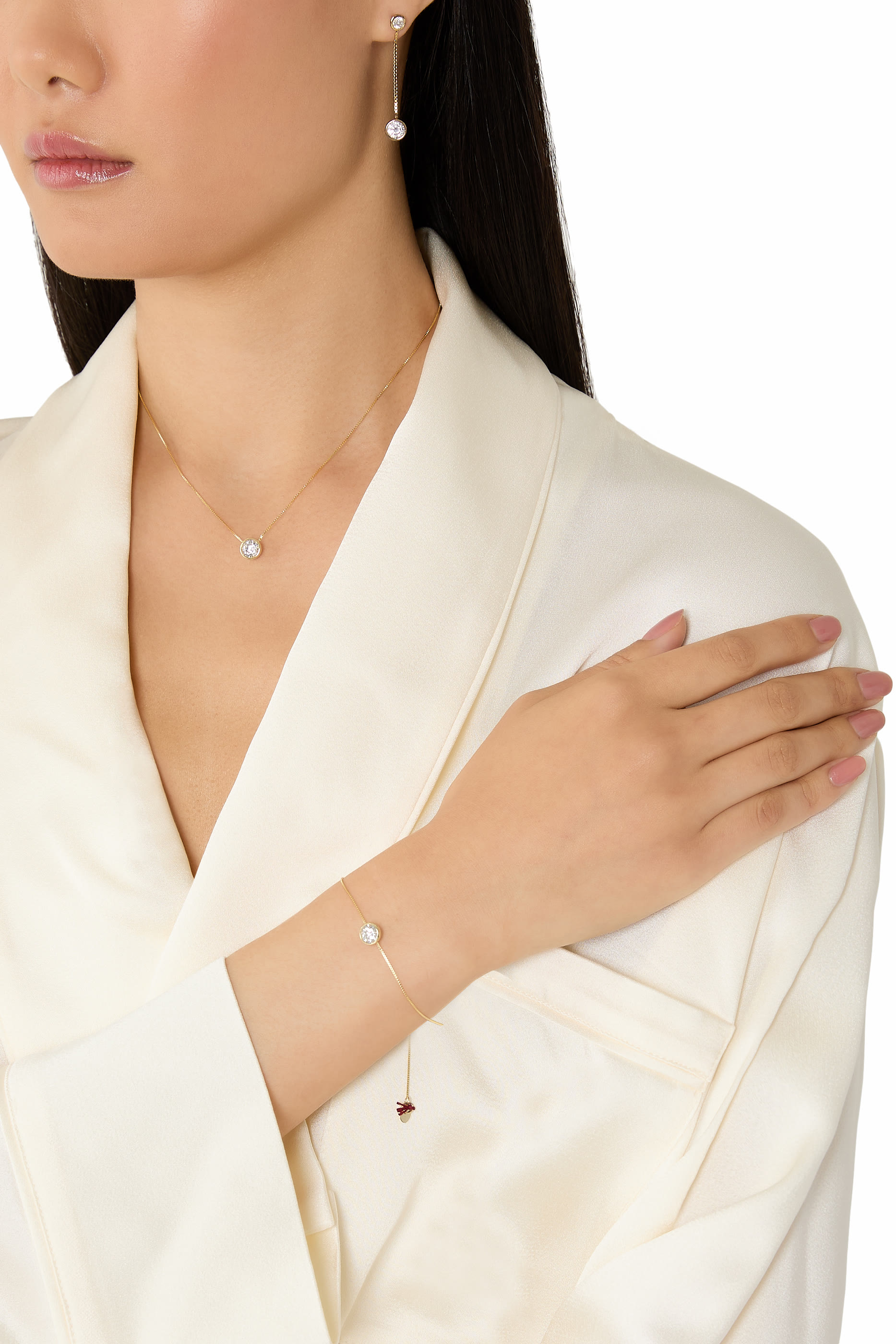 قلادة سولتير بيزيل، فيرميل عيار 14