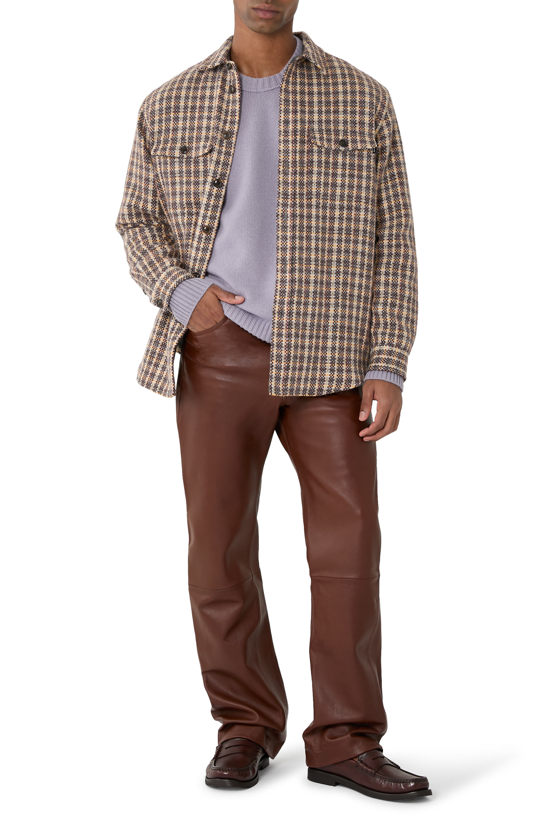 جاكيت بنمط قميص بجيبين