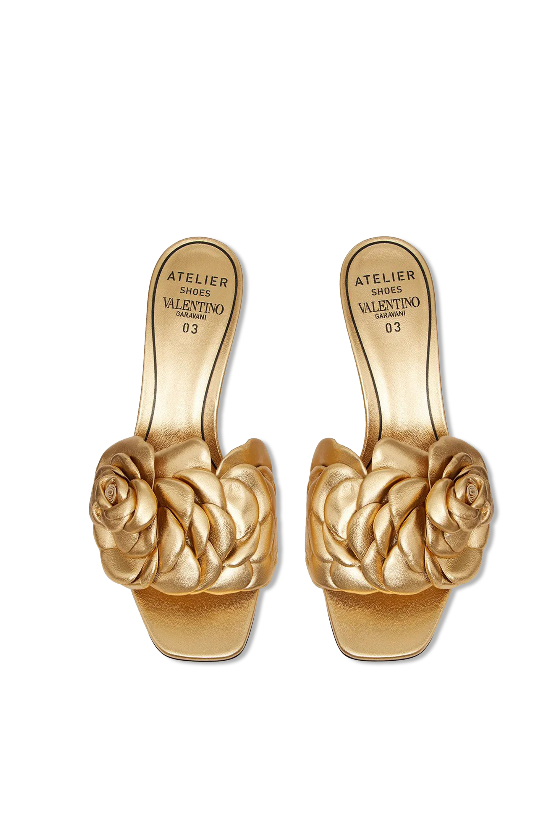 حذاء مفتوح من الخلف 55 بسير بتصميم وردة جلد