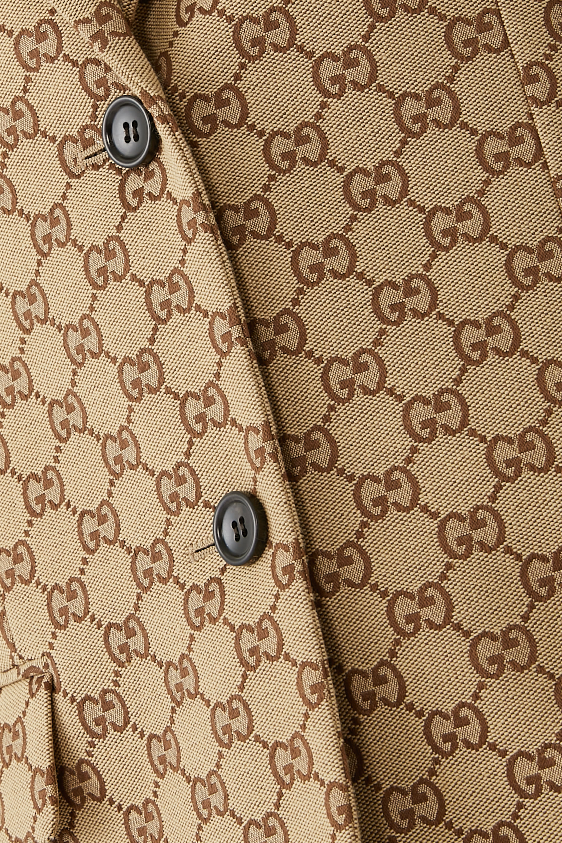 جاكيت قماش قنب بنقشة حرفي شعار الماركة