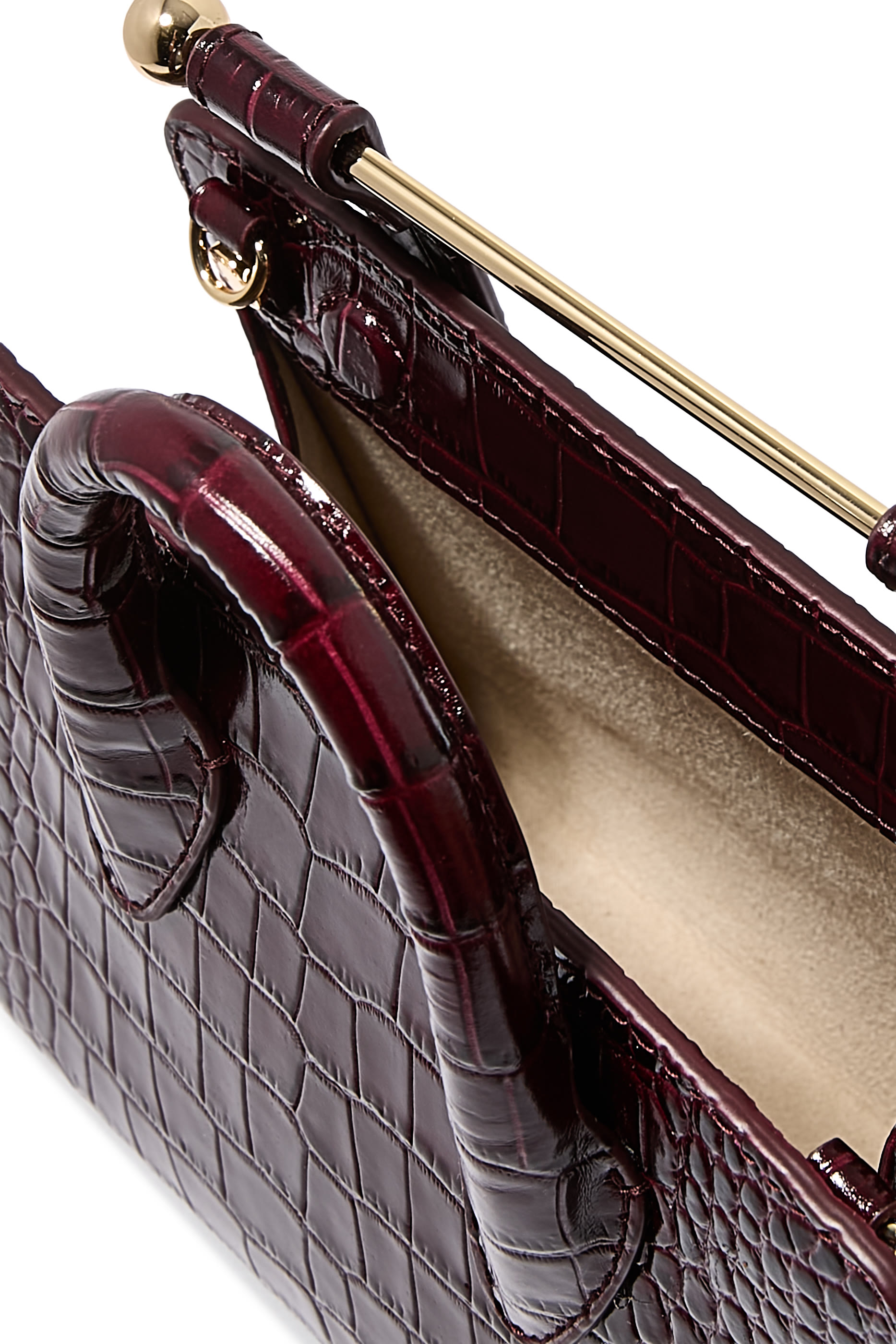 حقيبة يد نانو بنقشة جلد التمساح