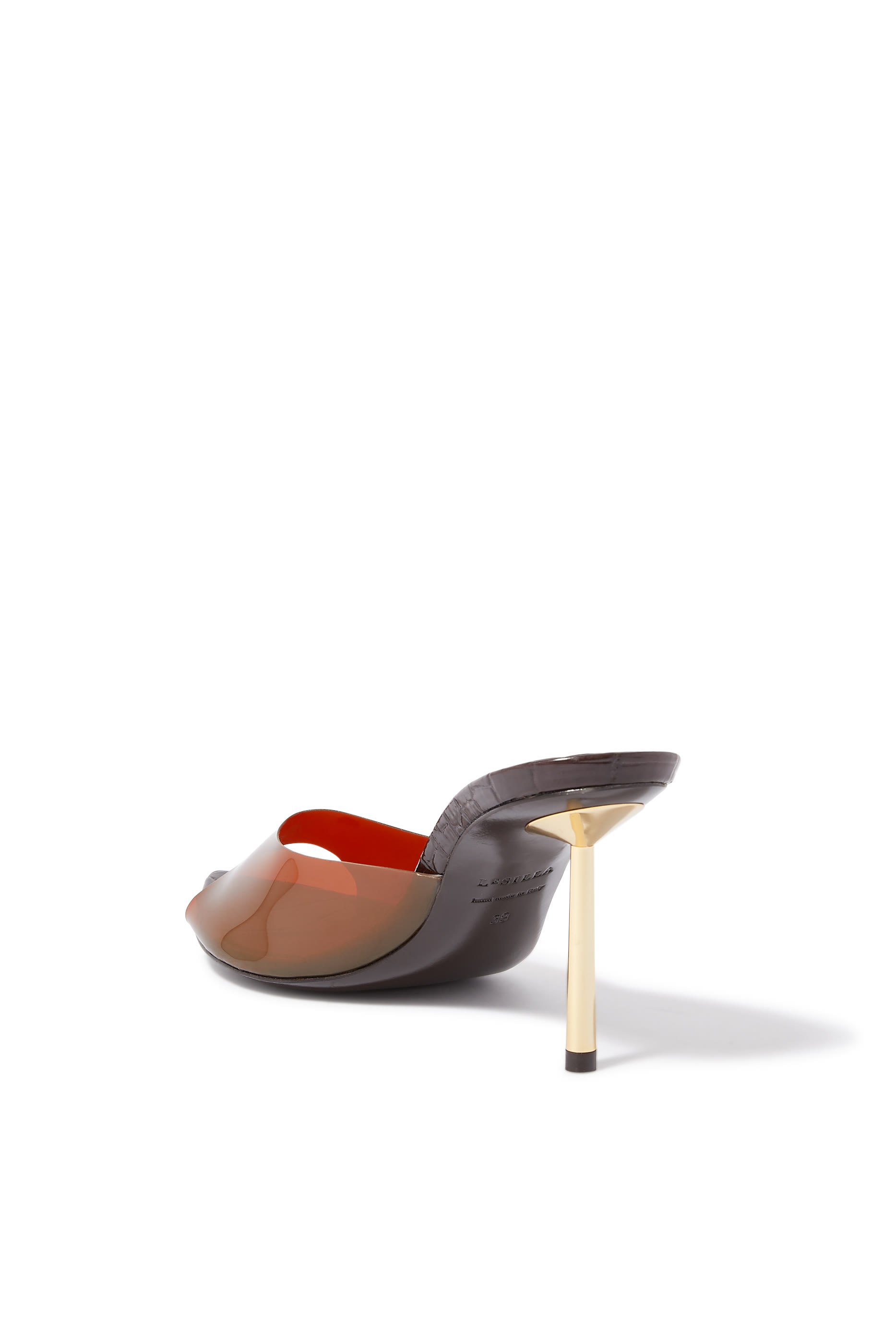 حذاء شفاف 80 مفتوح من الخلف بمقدمة مفتوحة