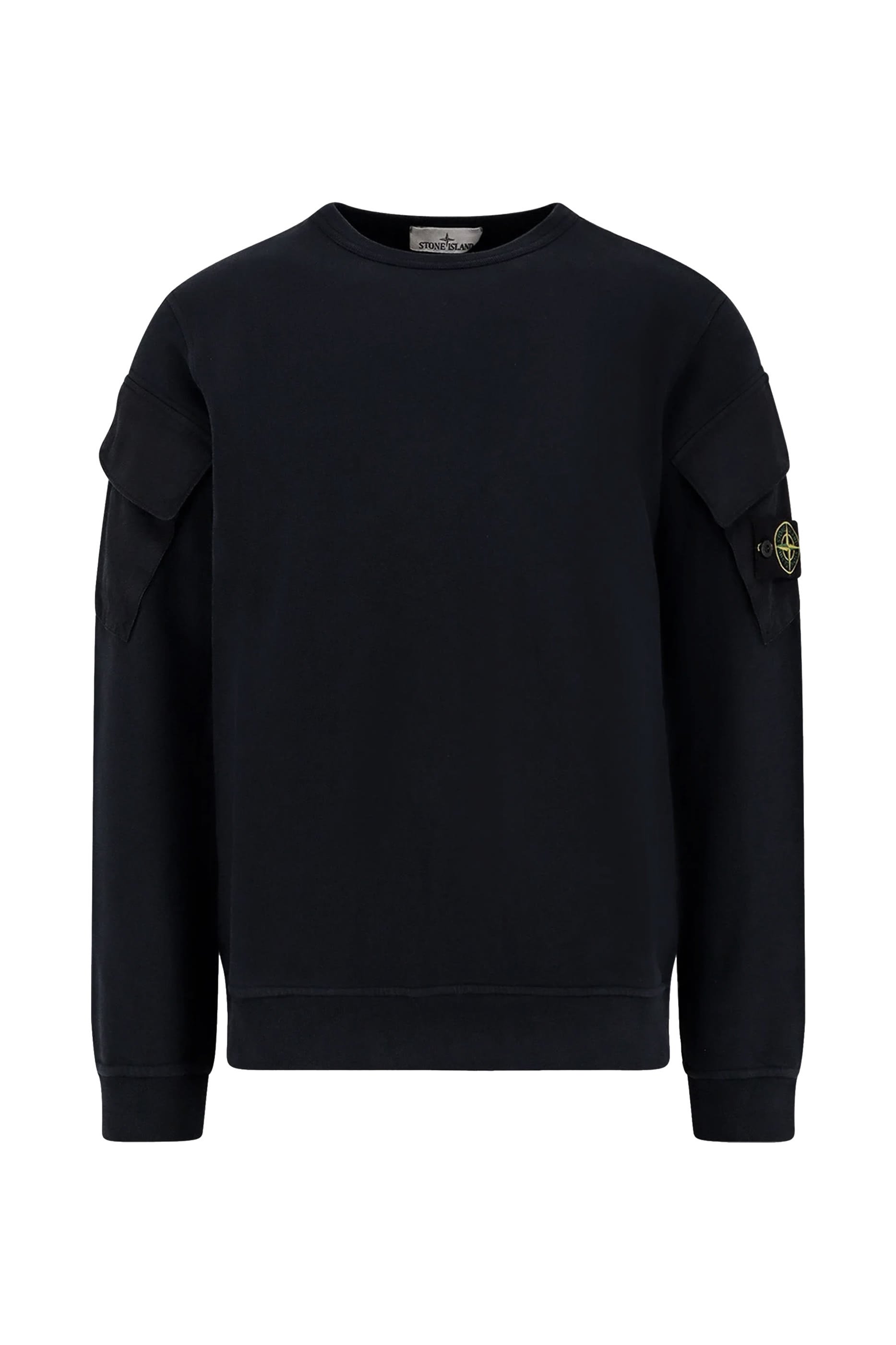 سويت شيرت بياقة ضيقة وجيب عند الكم قطن عضوي صوف ناعم