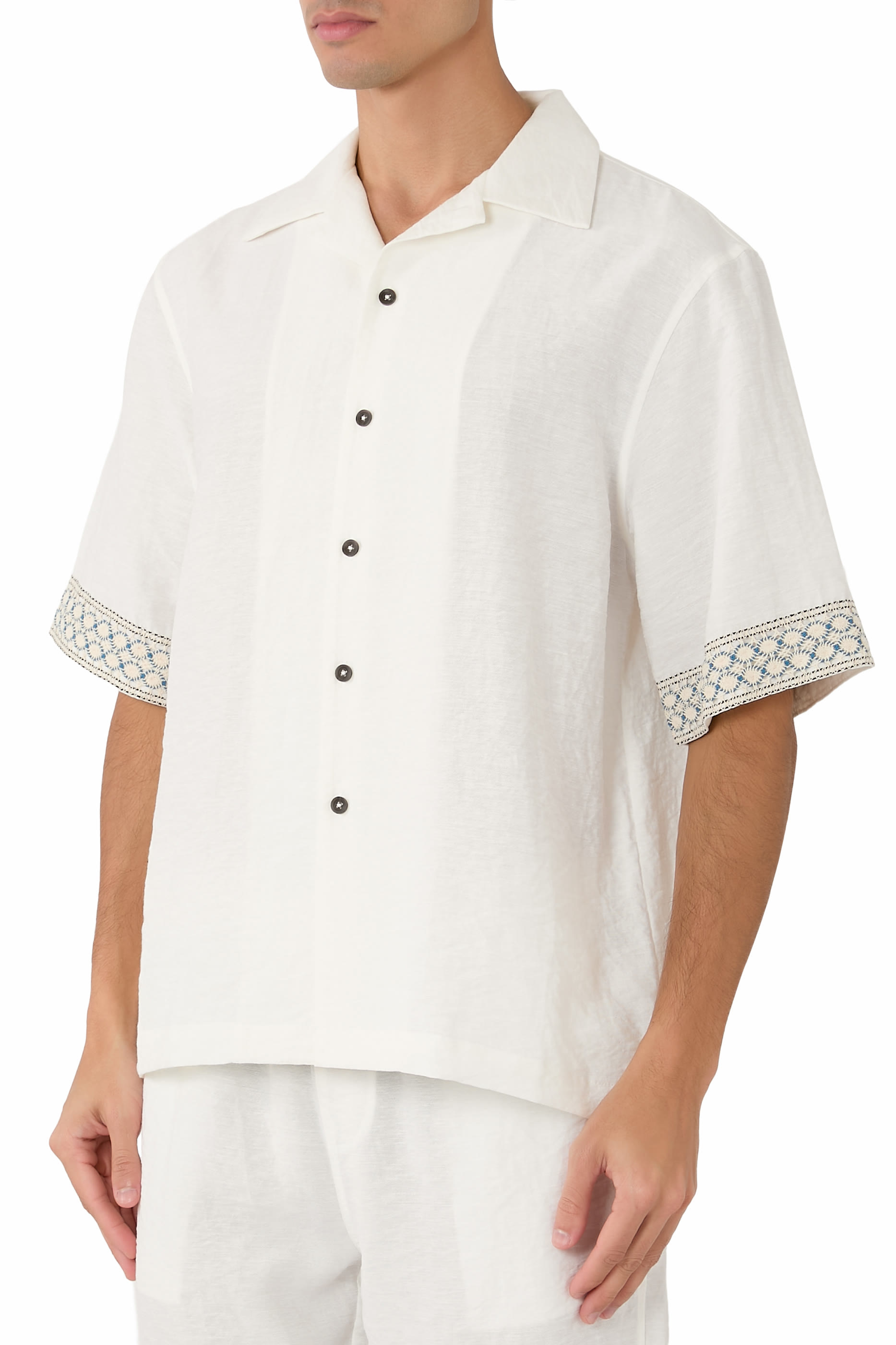 قميص بولينج بحافة كروشيه