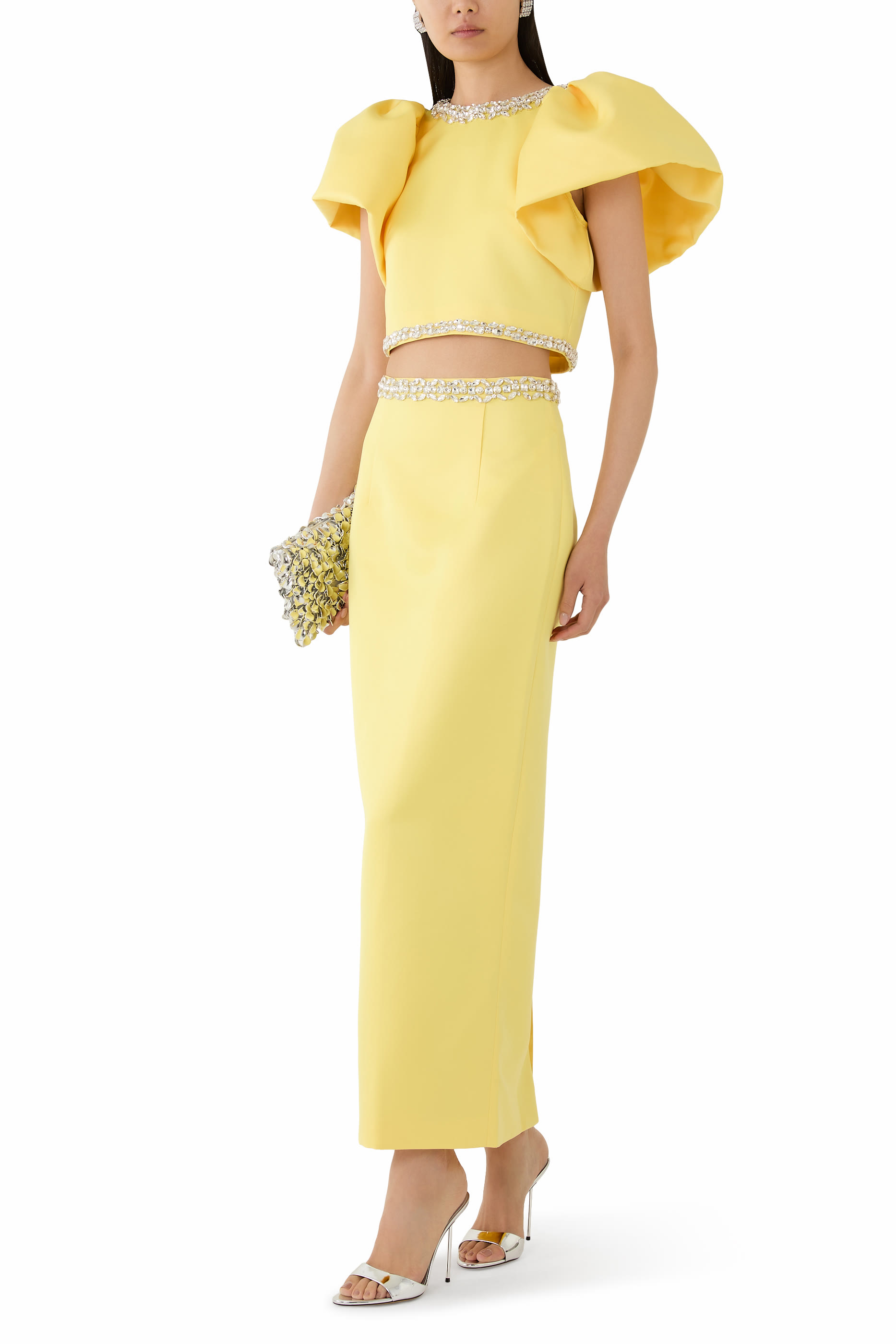 تنورة كيرا طويلة مرصعة بأحجار