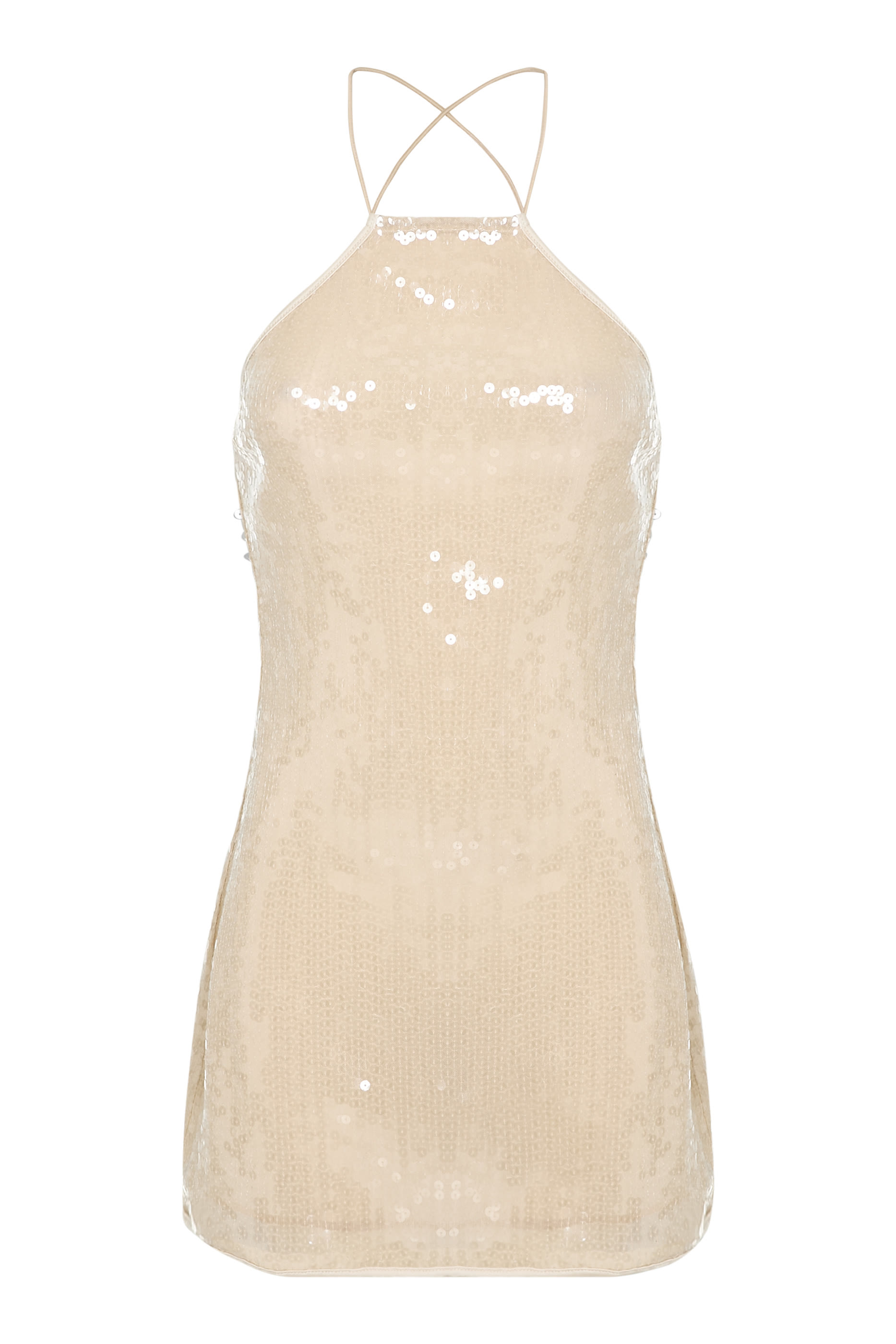 فستان ماريلين قصير مزين بترتر