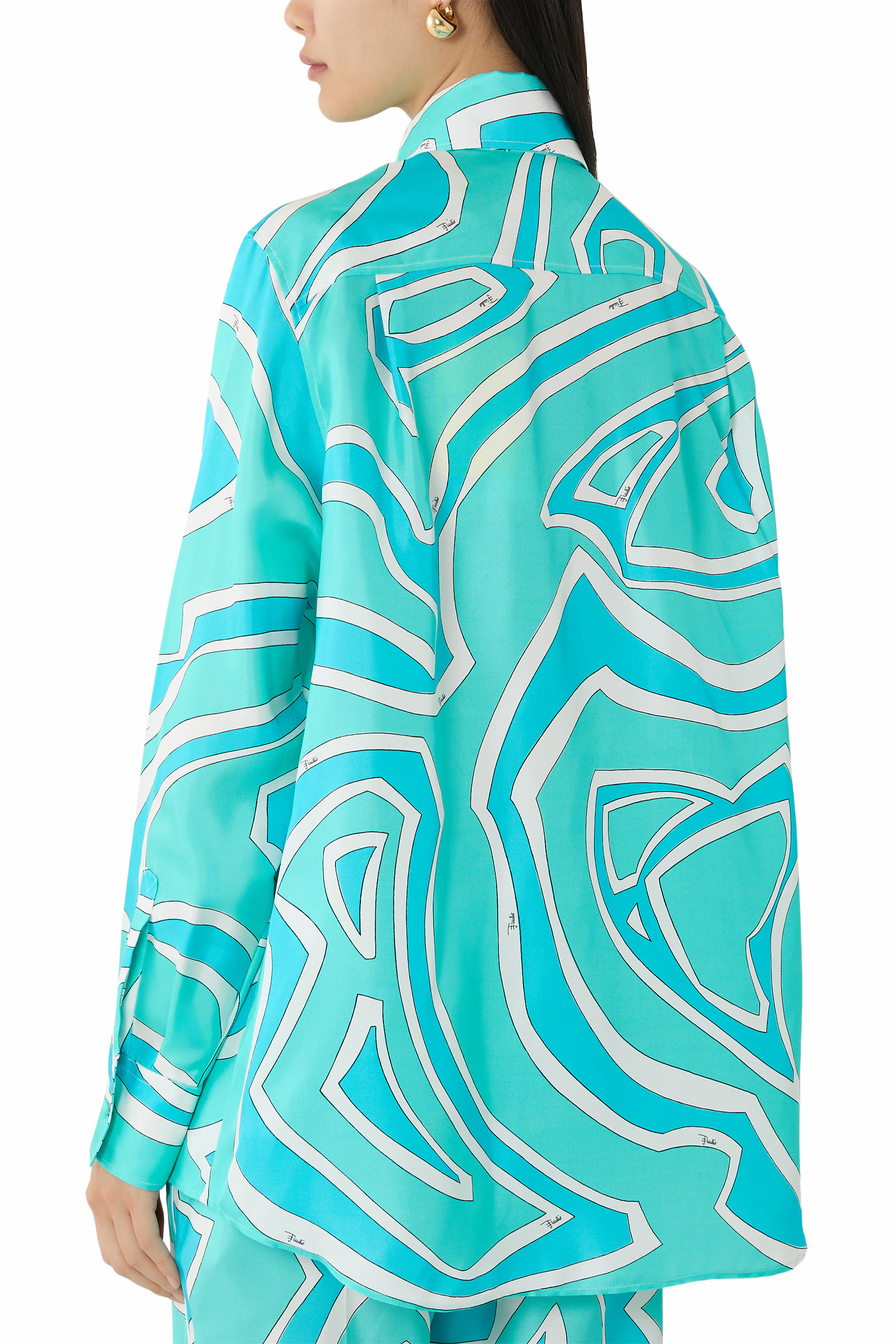 قميص بنقشة حرير تويل