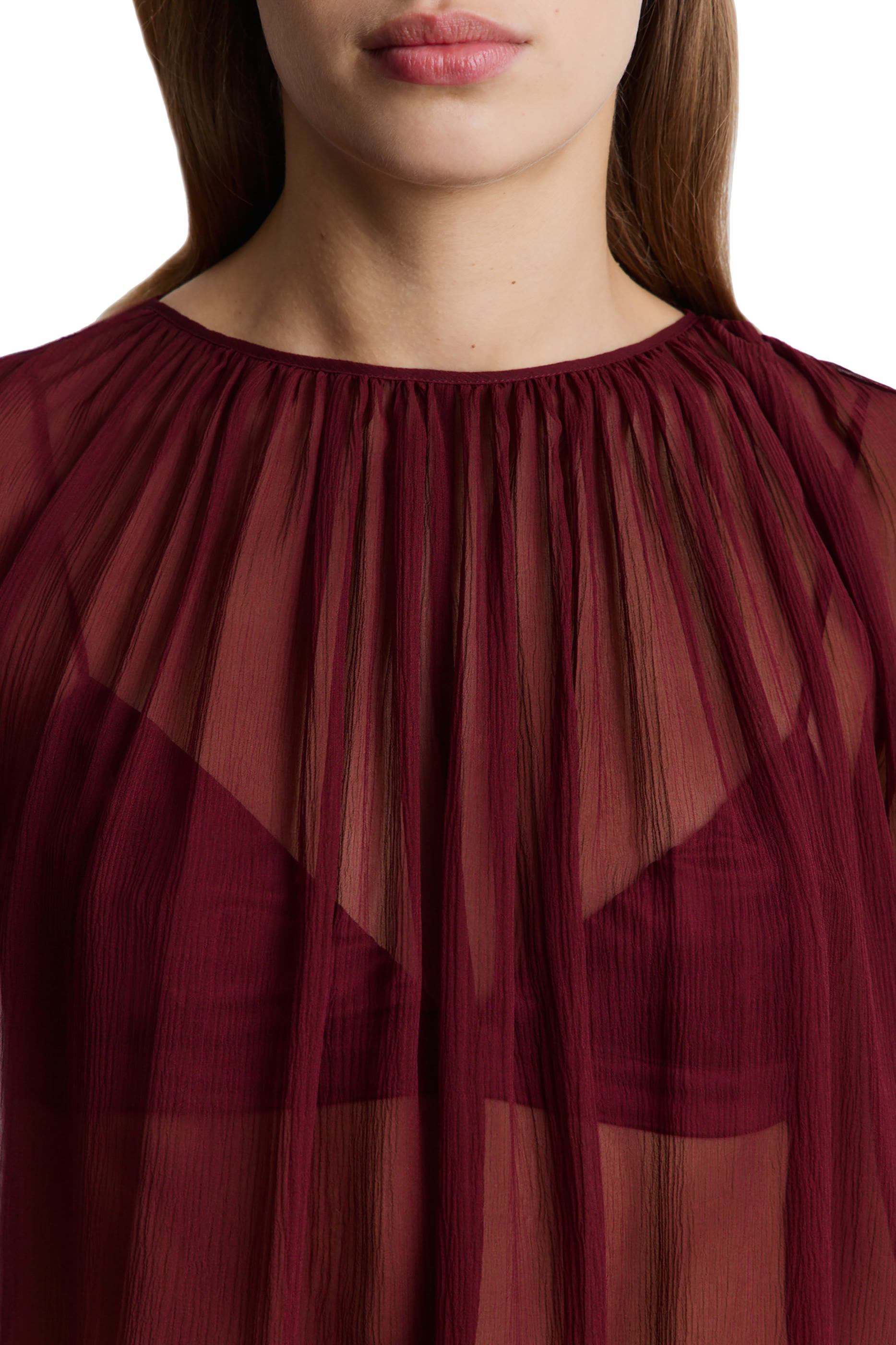 طقم حمالة صدر وكاب حرير شيفون