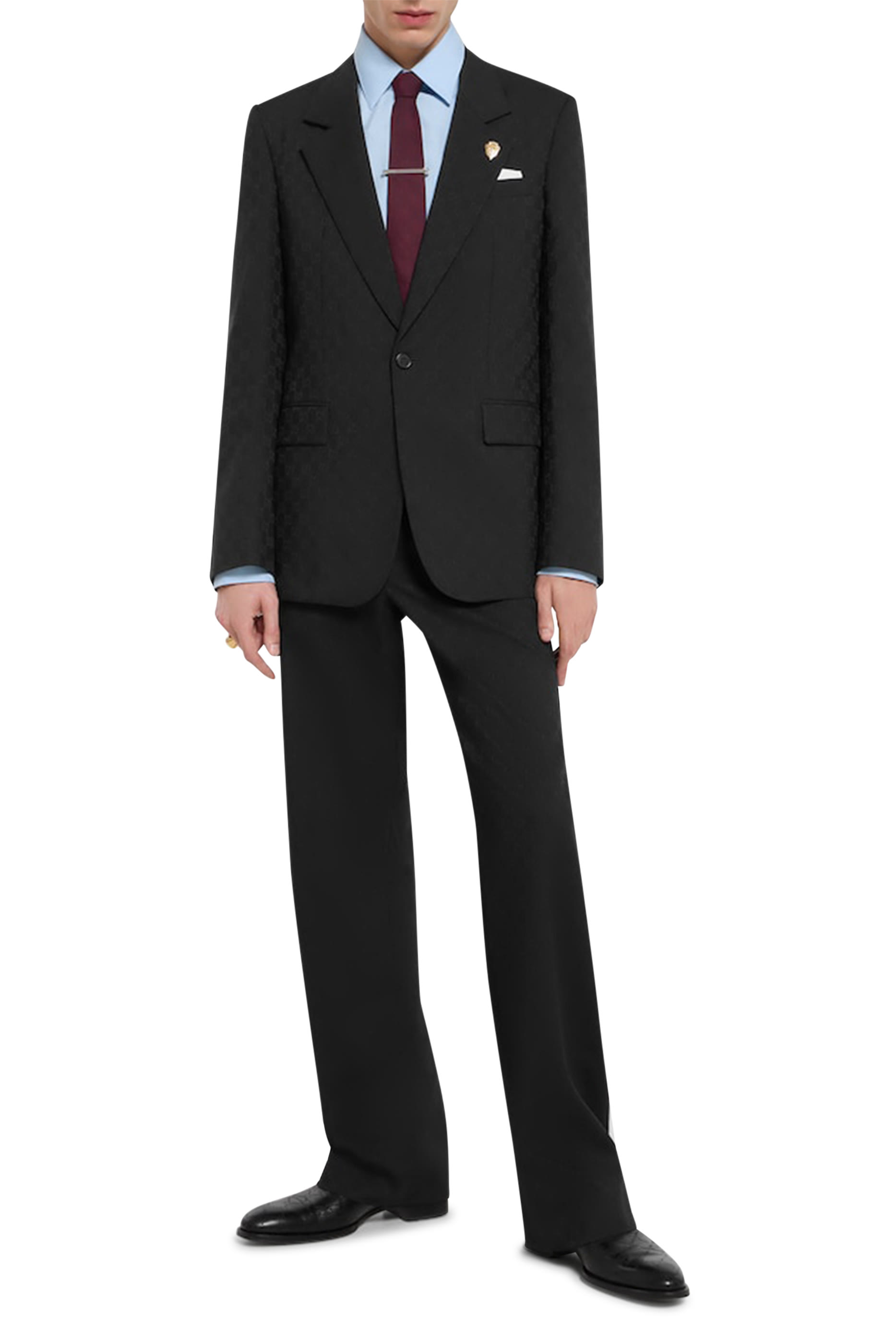 Single-Breasted GG Wool Jacket