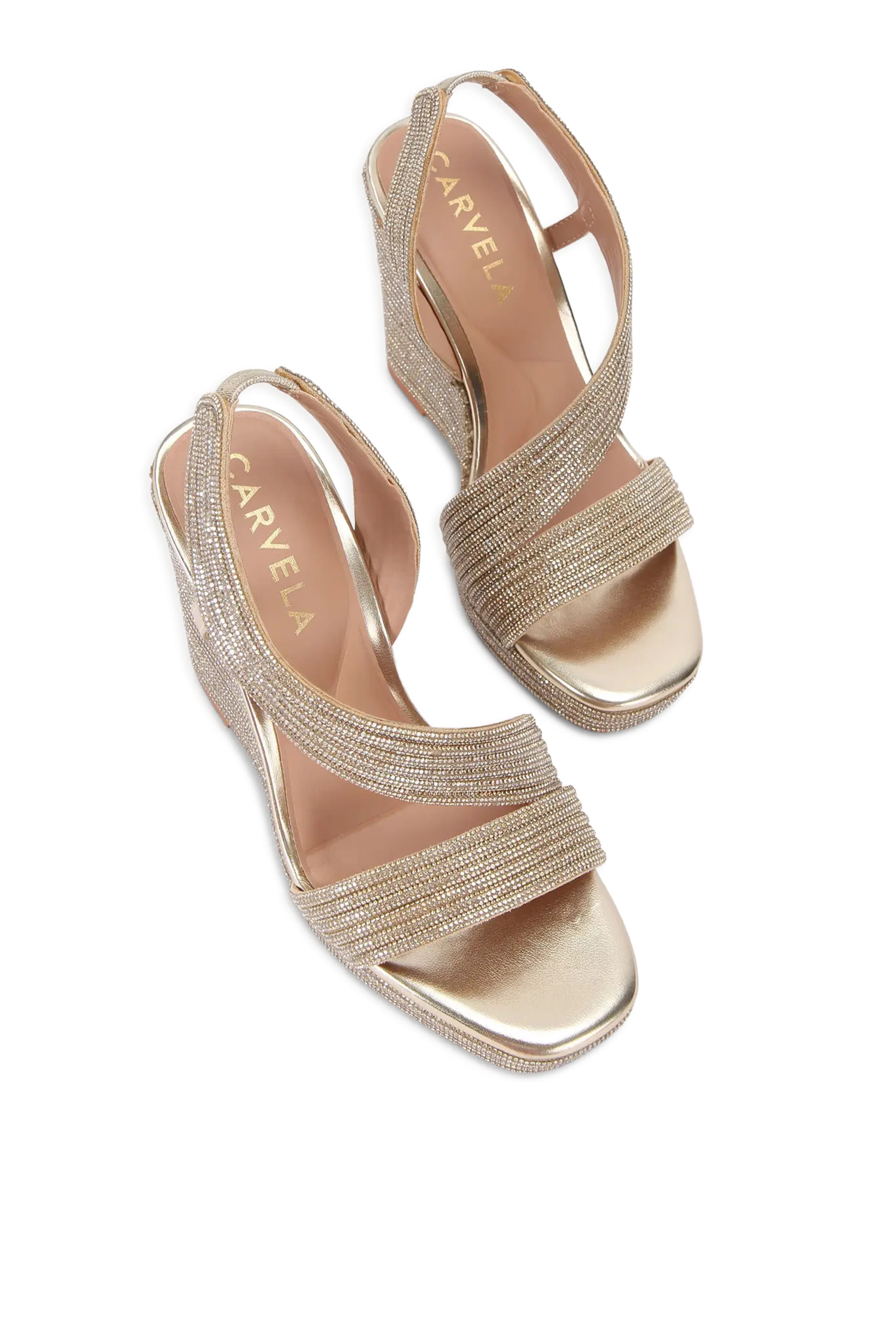 حذاء غالا بنعل ويدج 110 مرصع بأحجار