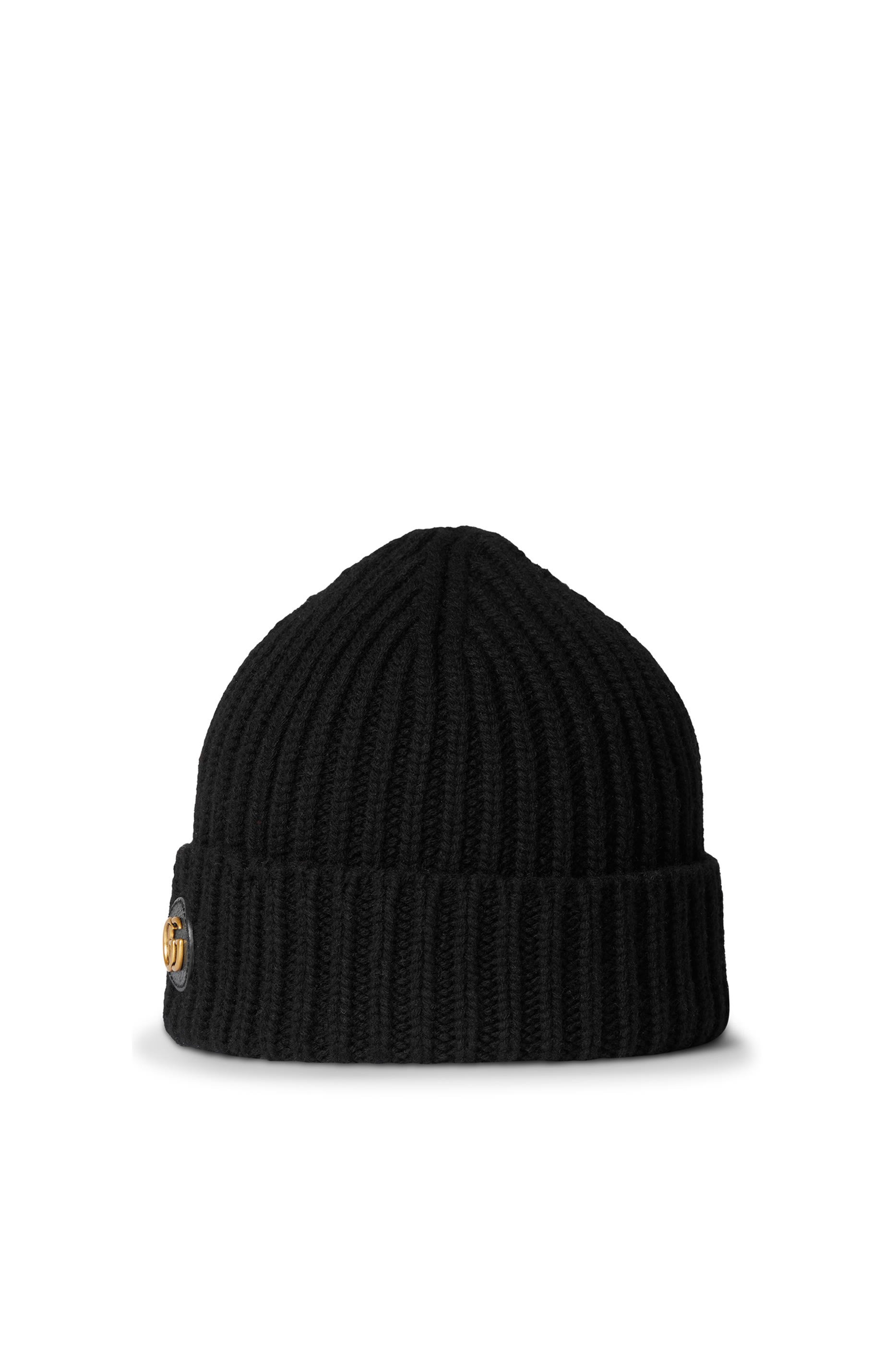 قبعة صوف صوف وكشمير بشعار الماركة مزدوج