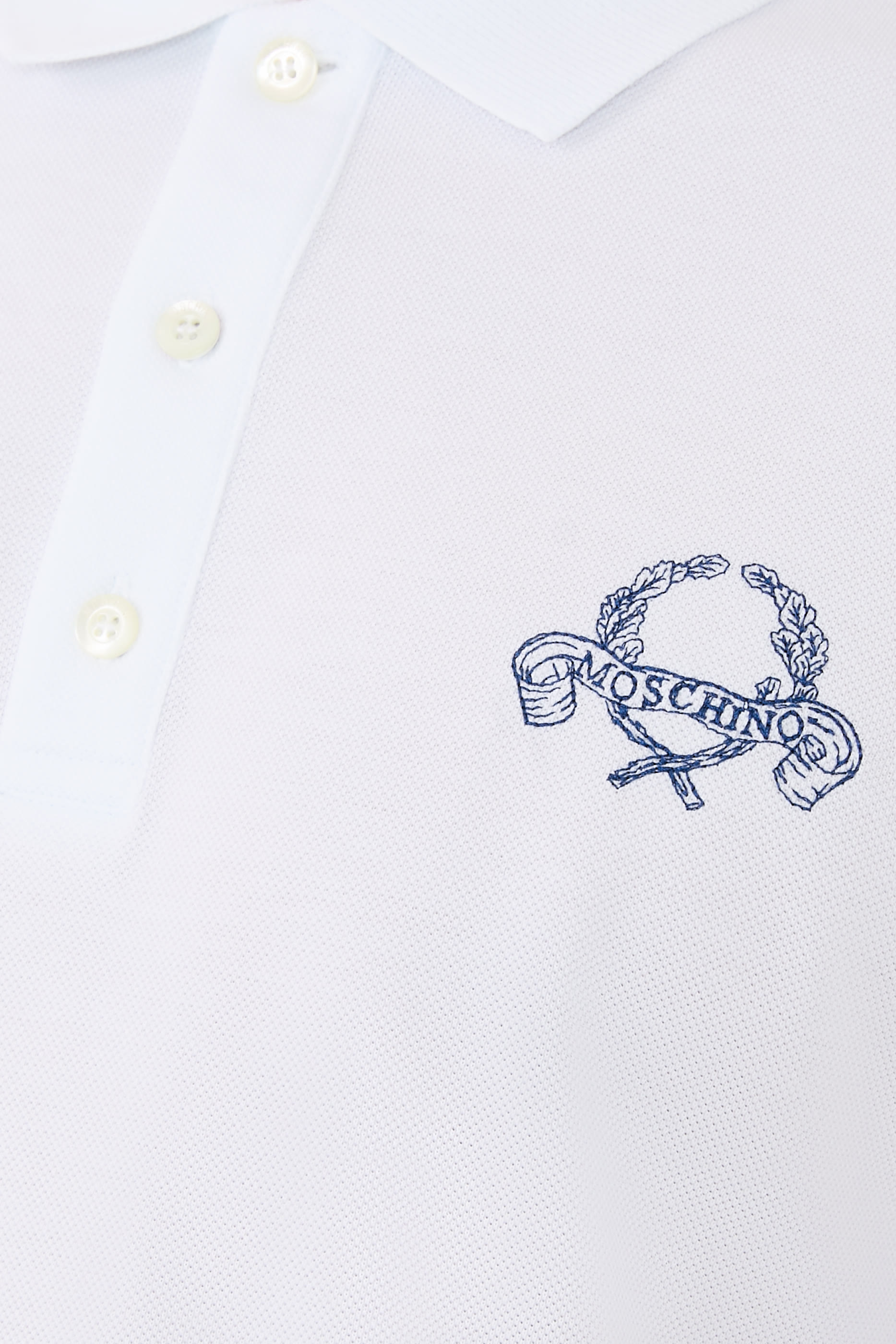 قميص بولو بشعار الماركة بغصني أوراق الغار قطن بيكيه