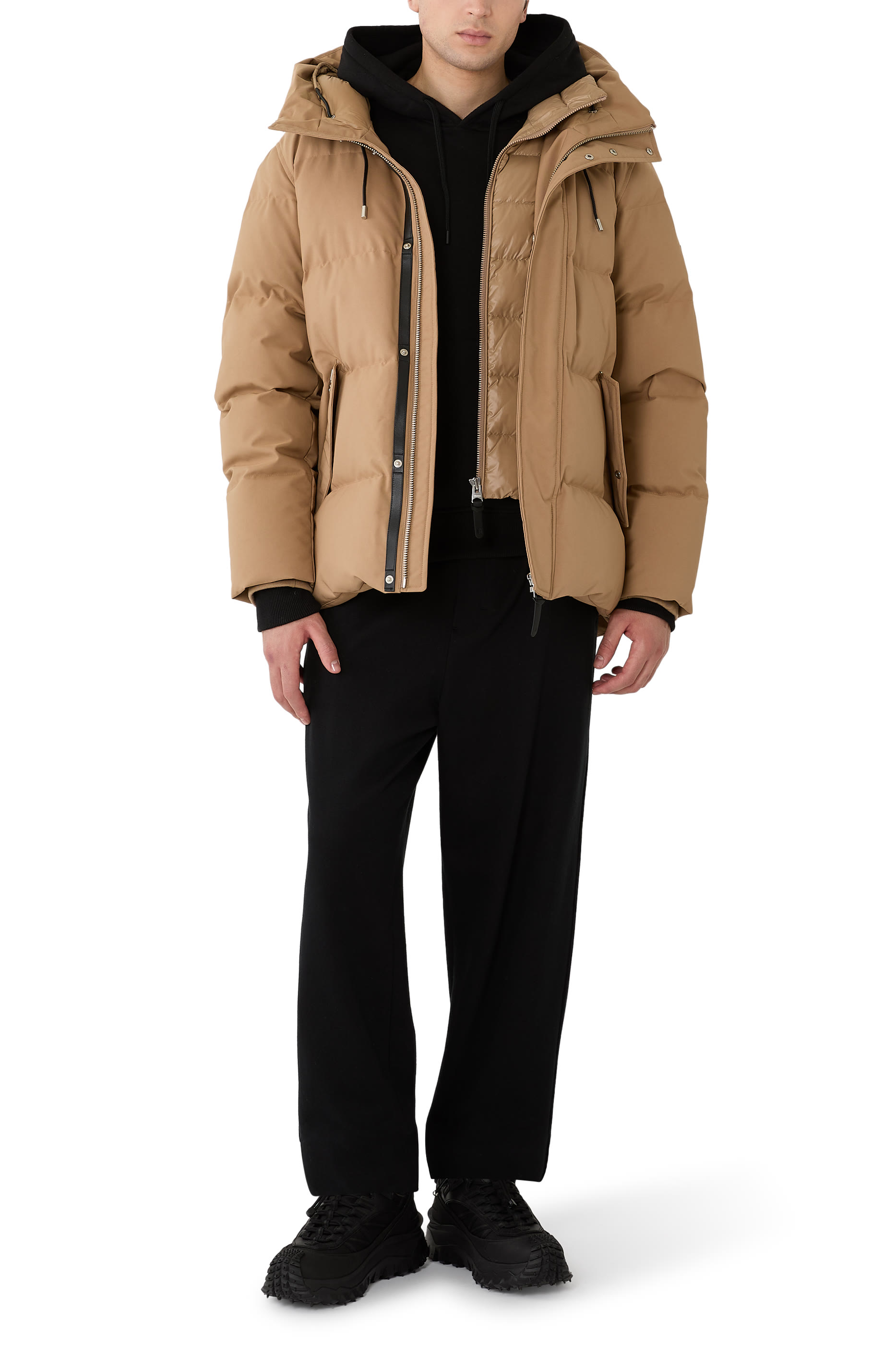 جاكيت غرايدون 2 في 1 بطبقة مبطنة بالزغب قماش نورديك معالج