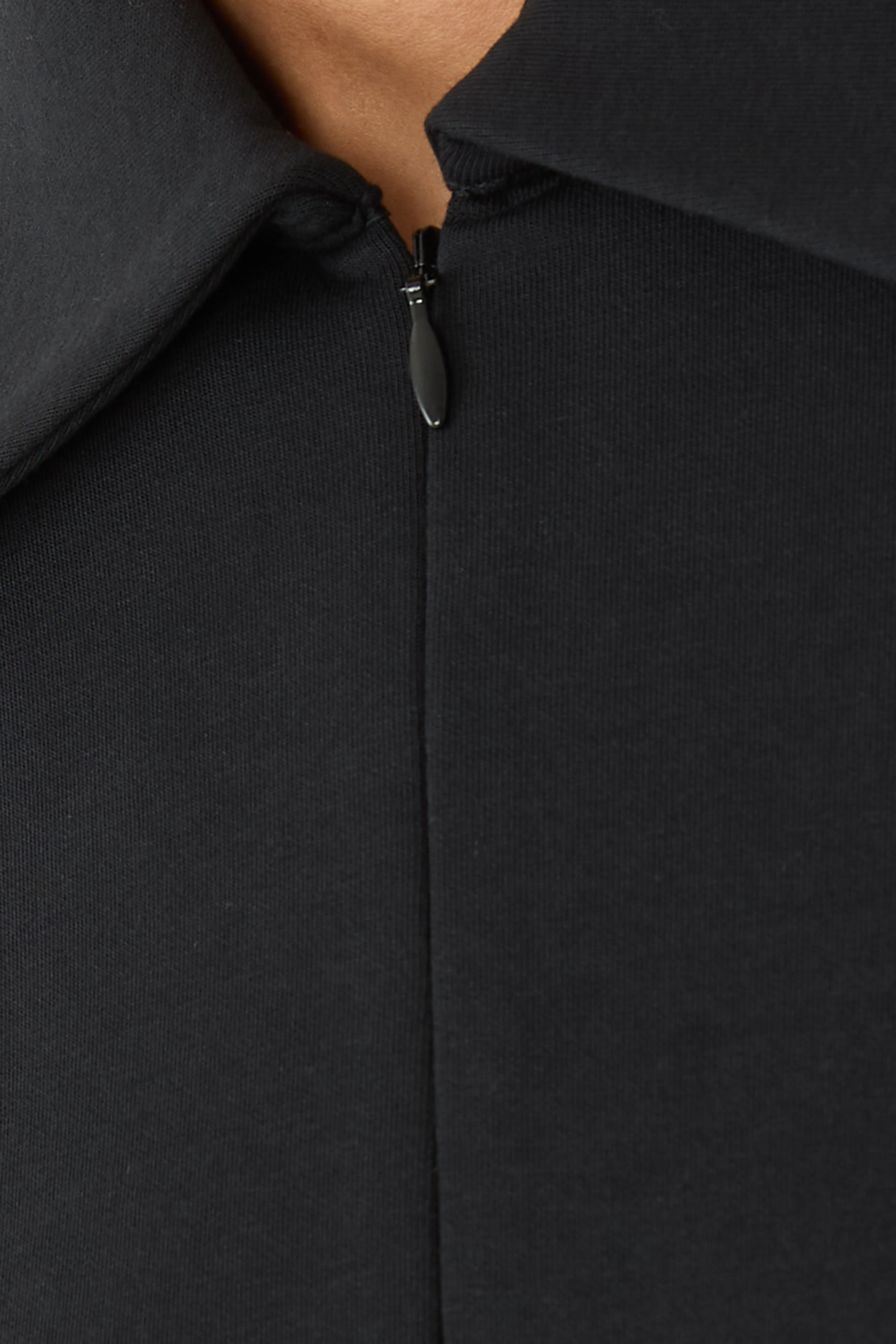 سترة بنصف سحاب مزيج قطن