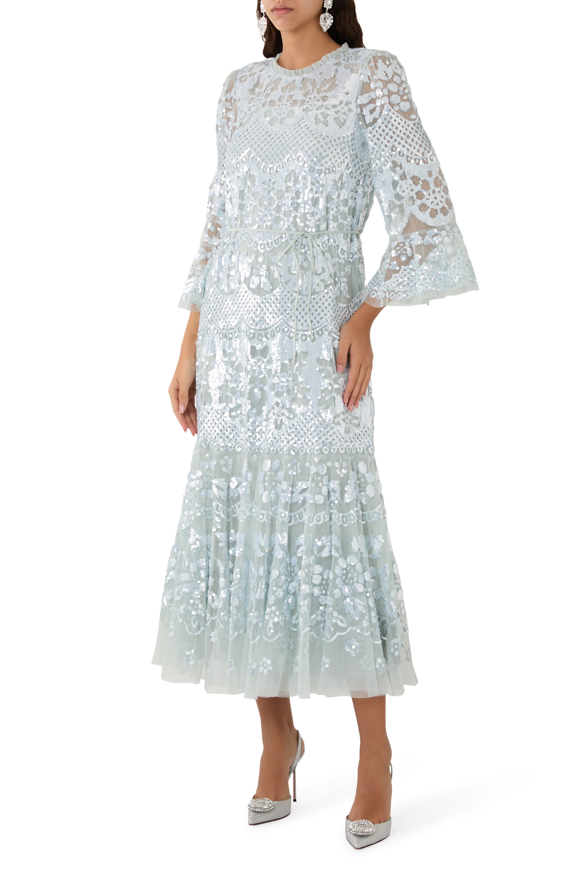 فستان سهرة سنو دروب بطول الكاحل