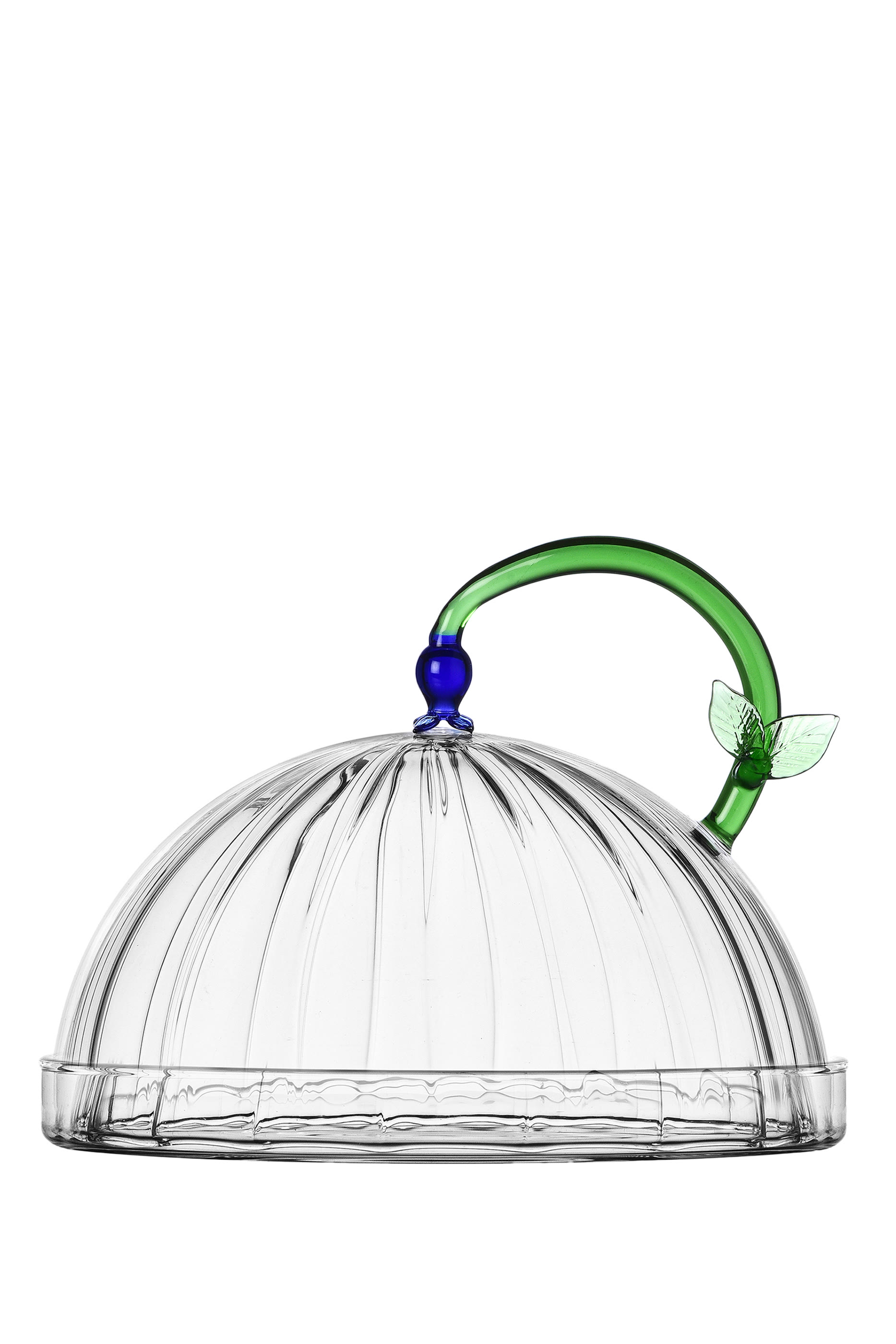 Dish Dome with Blue Flower