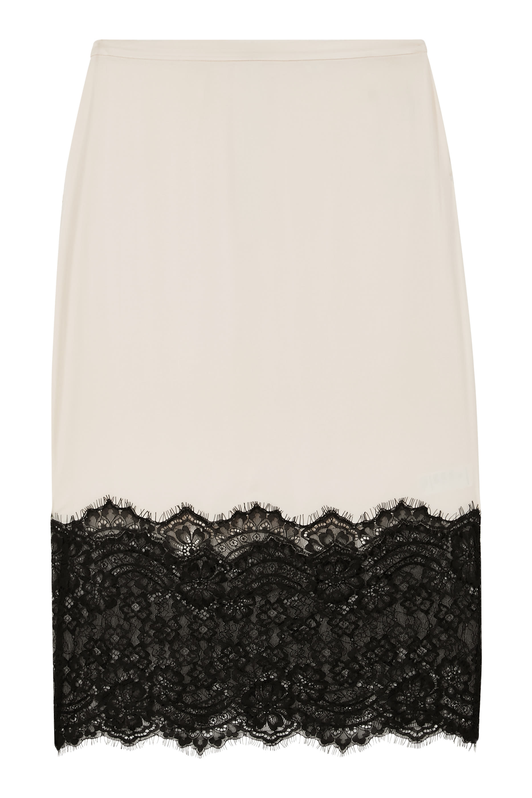 تنورة متوسطة الطول بتصميم سهل الارتداء ساتان ودانتيل