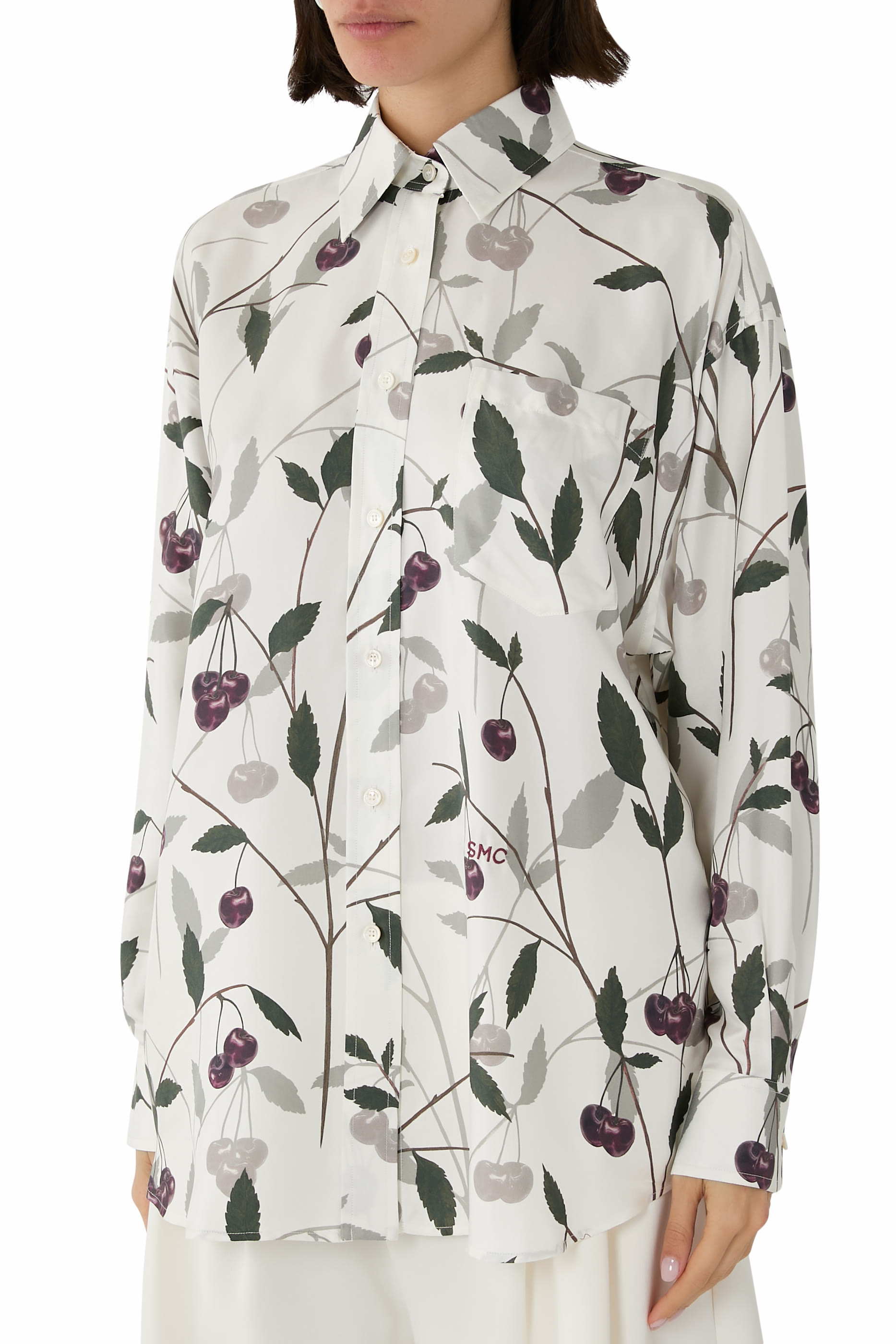 قميص بقصة فضفاضة بطبعة كرز