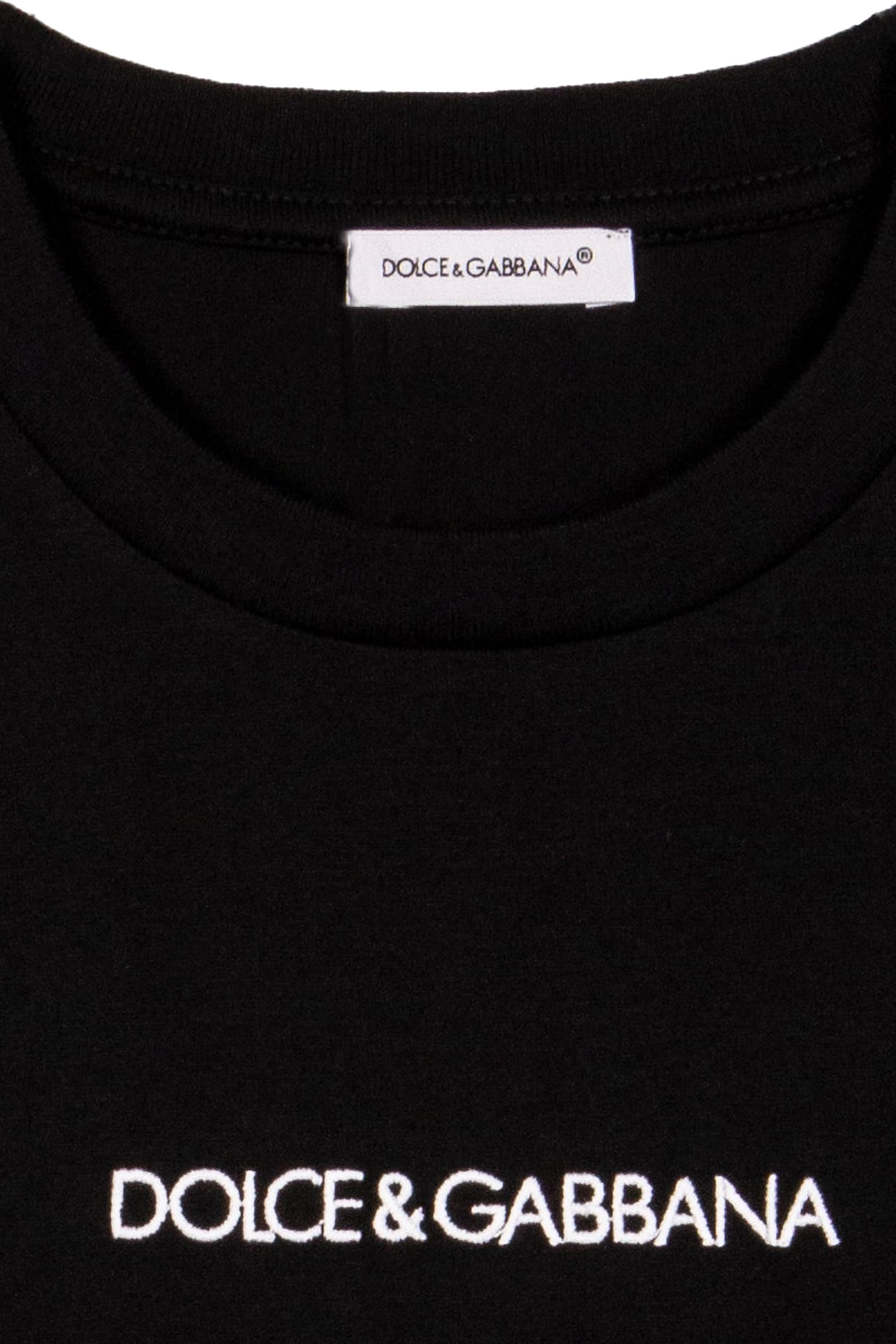 تيشيرت قطن للأطفال بنقشة شعار الماركة