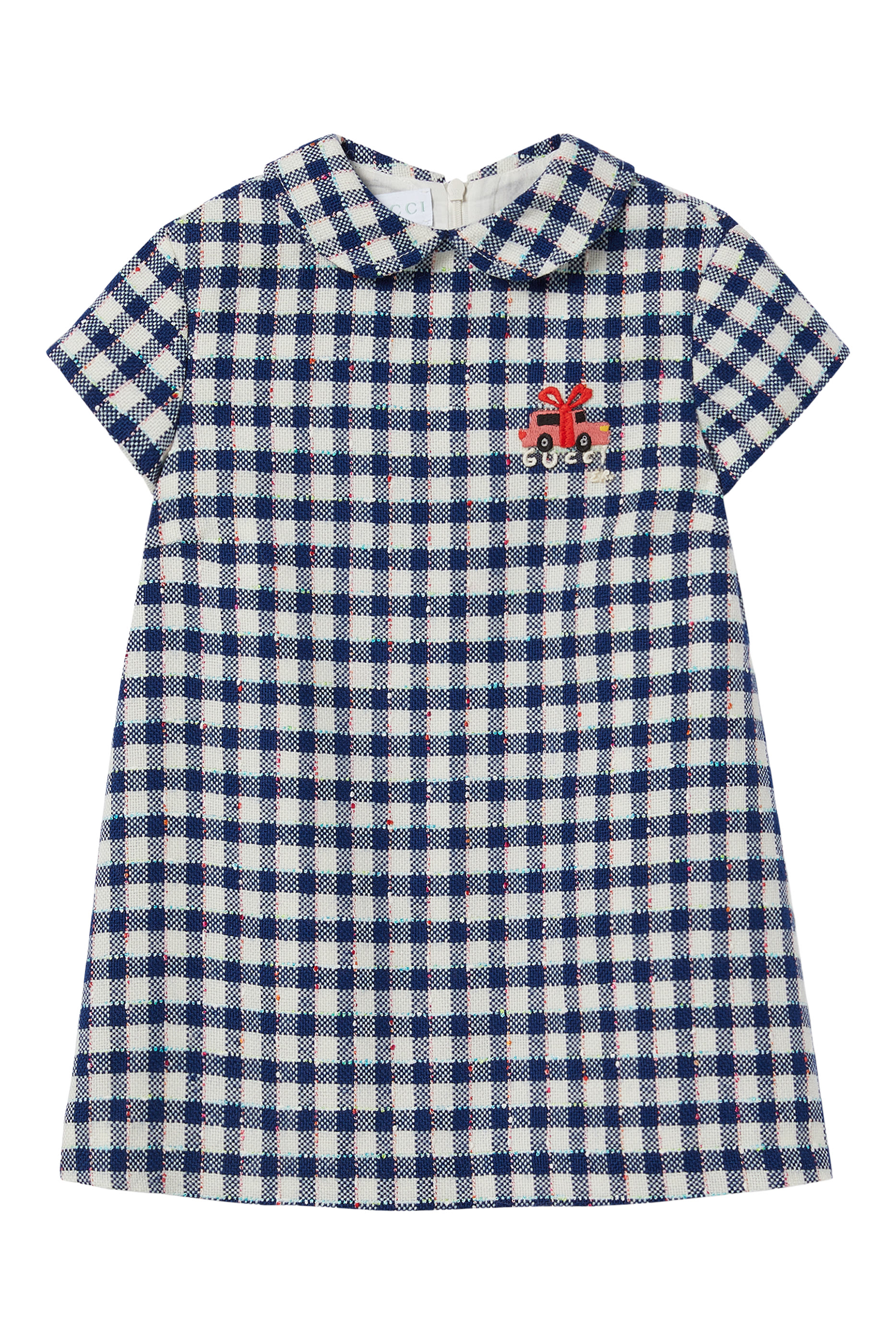 فستان صوف بنقشة مربعات للأطفال